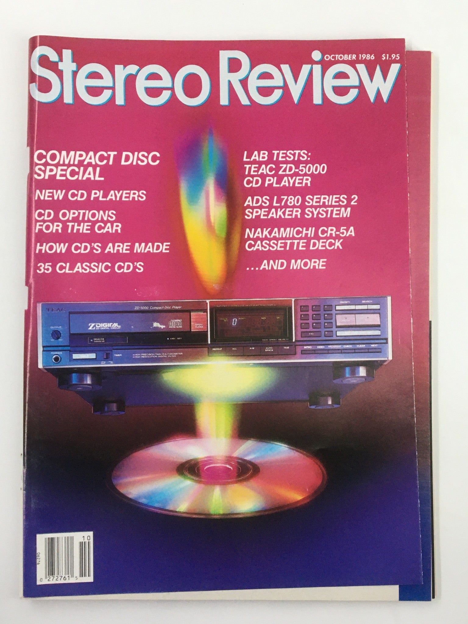 VTG Stereo Review Magazine October 1986 Teac XD-5000 CD Player Test No Label