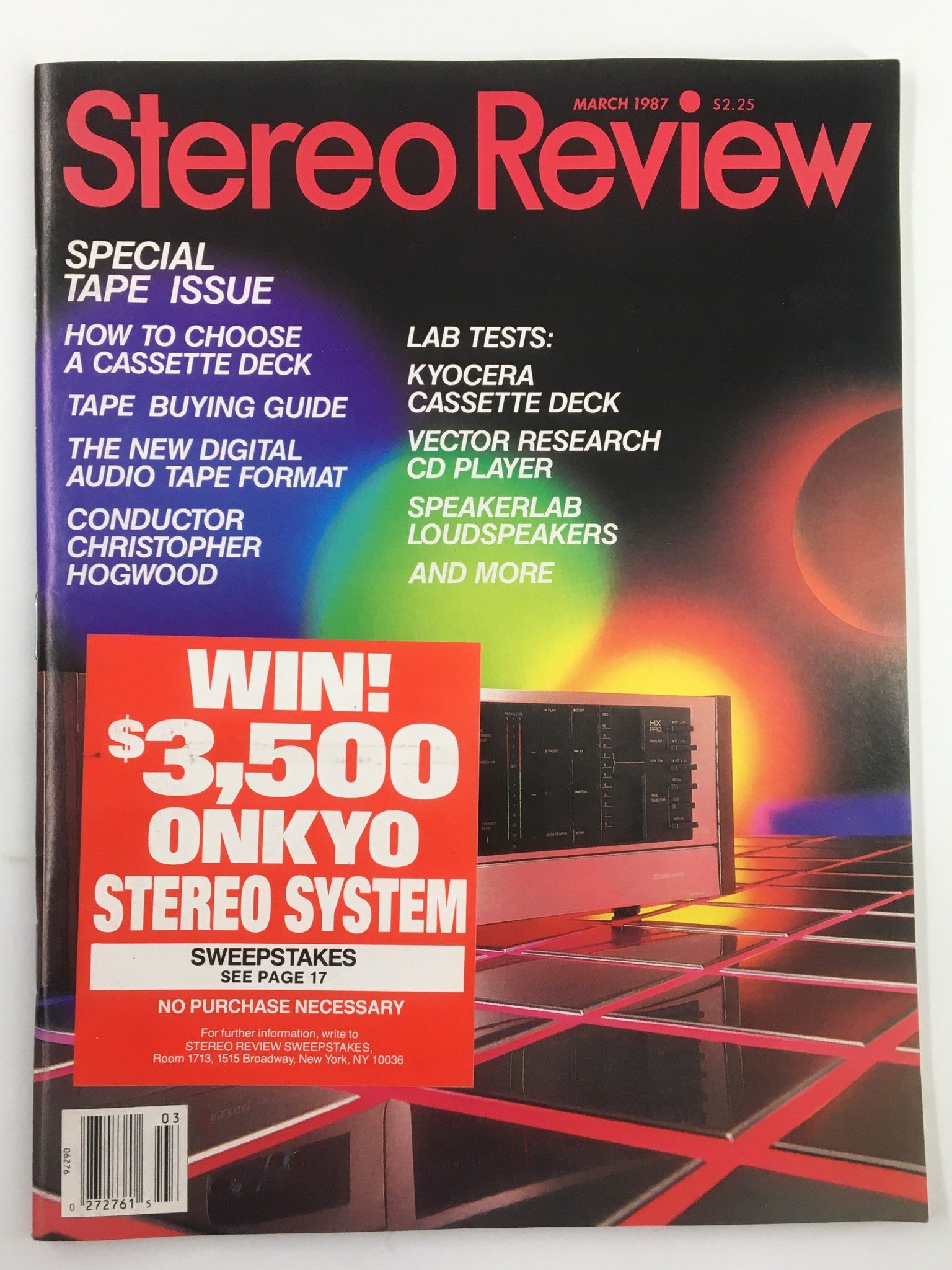 VTG Stereo Review Magazine March 1987 Kyocera Cassette Deck Lab Tests No Label