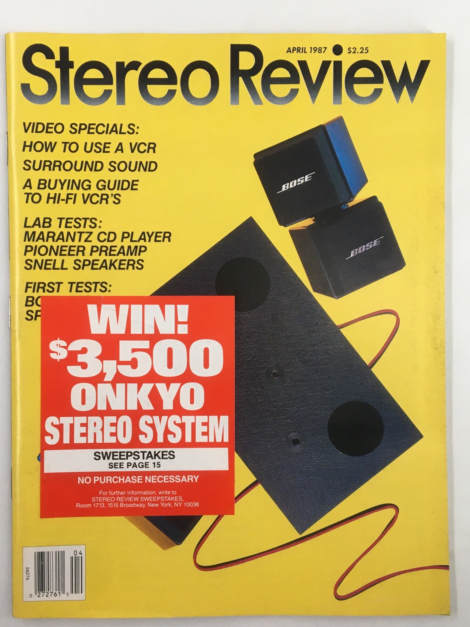 VTG Stereo Review Magazine April 1987 Buying Guide to Hi-Fi VCR's No Label