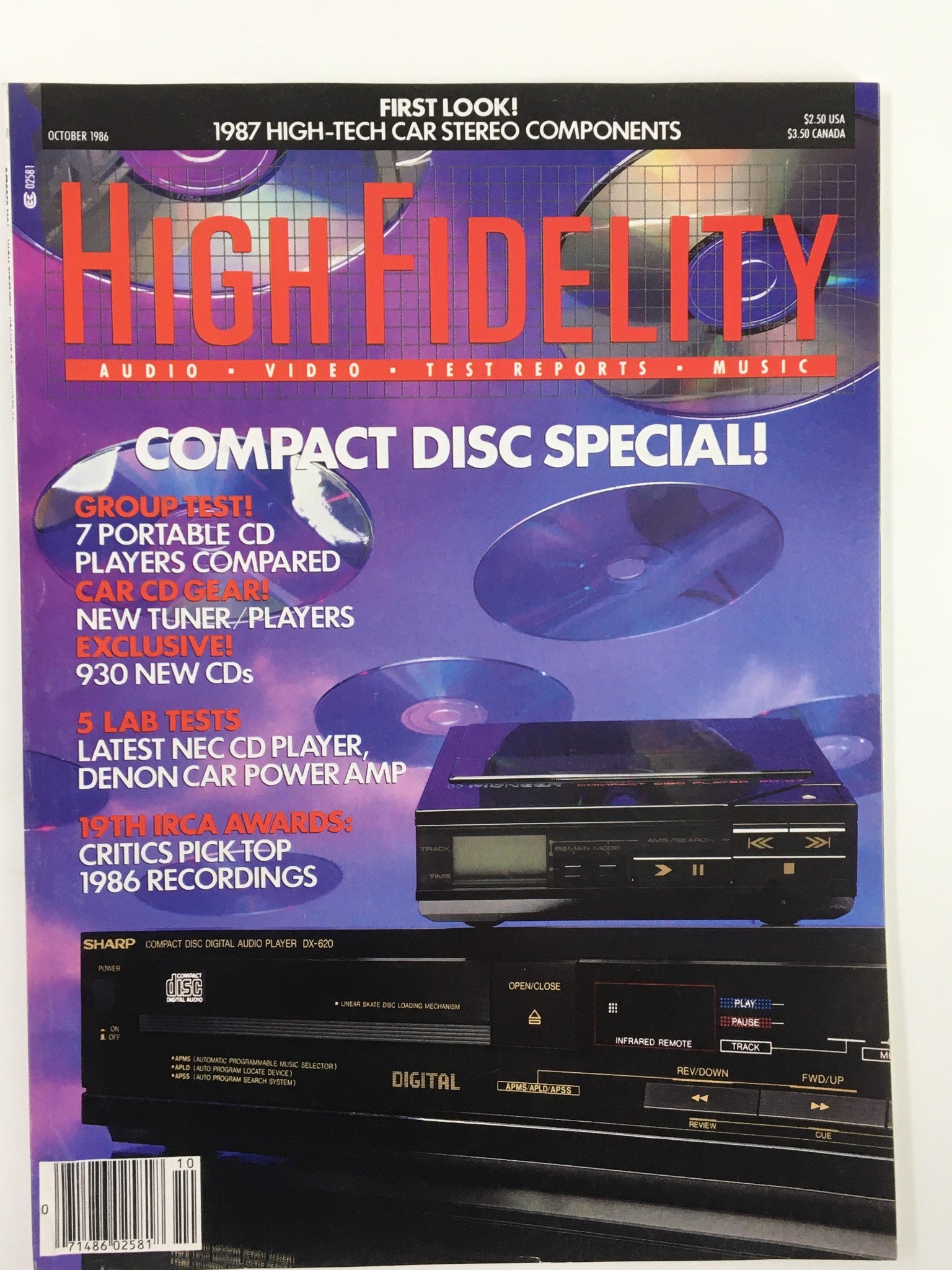 VTG High Fidelity Magazine October 1986 NEC Cd Player Lab Tests No Label