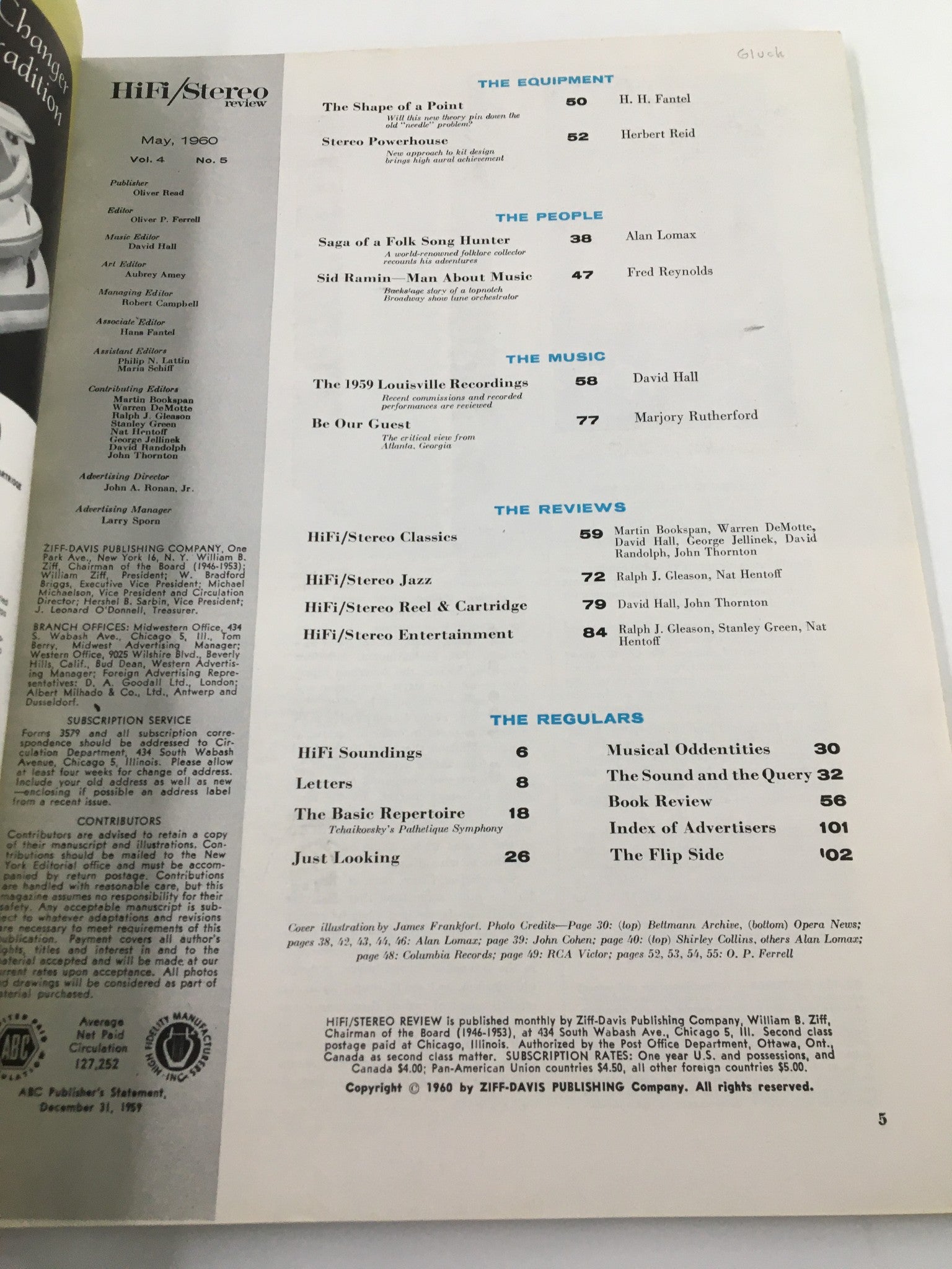 VTG HiFi/Stereo Review Magazine May 1960 Alan Lomax and Sid Ramin