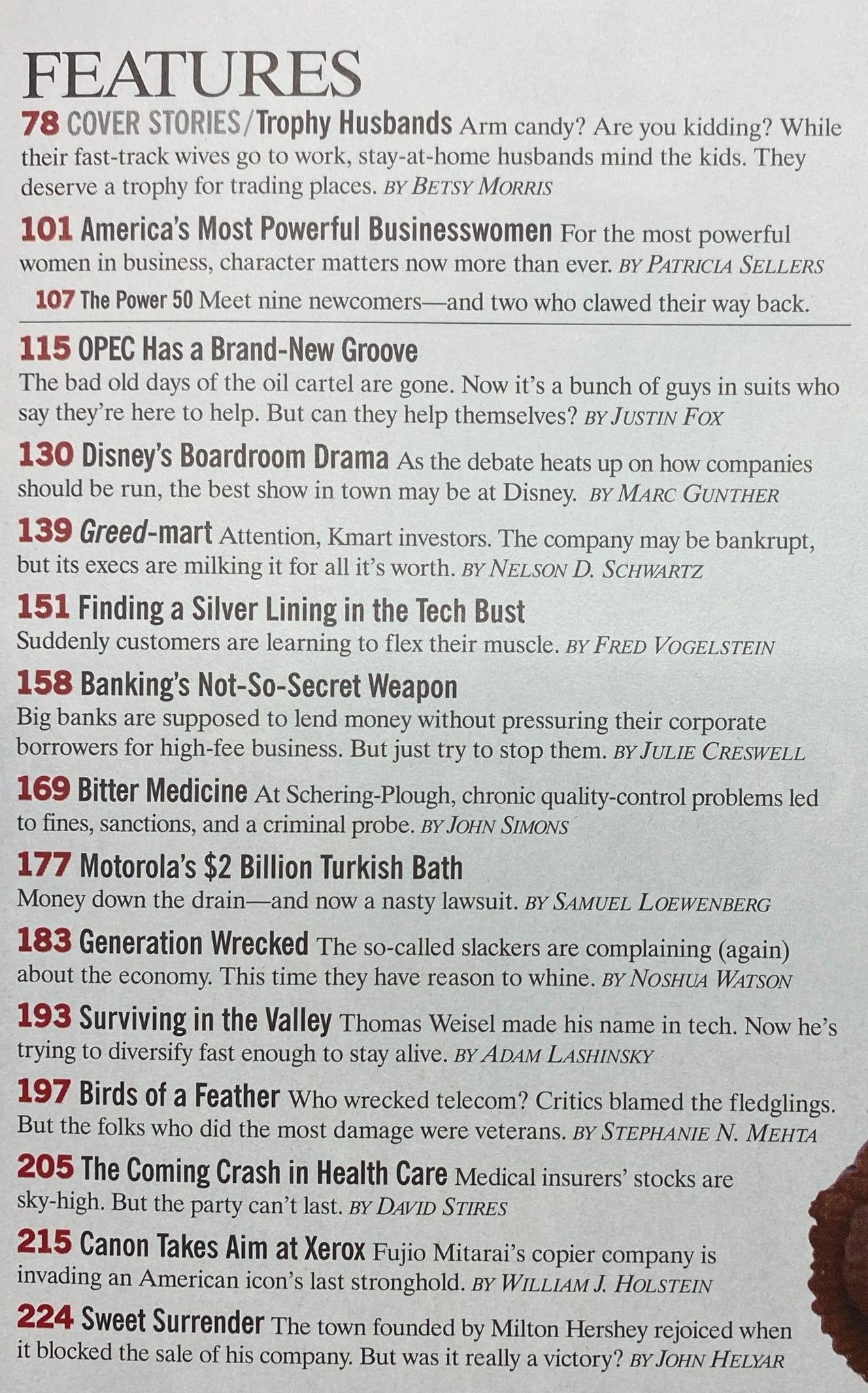 Fortune Magazine October 14, 2002 Brian Shanahan with Riley and Casey