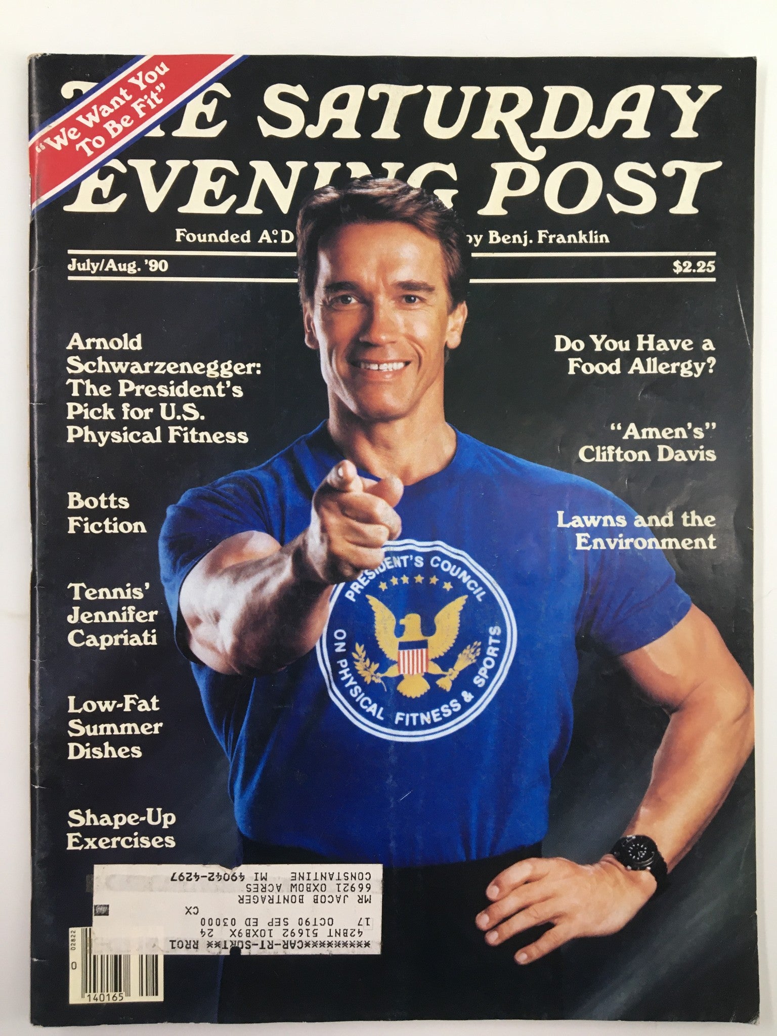 The Saturday Evening Post July 1990 Arnold Schwarzenegger U.S. Physical Fitness