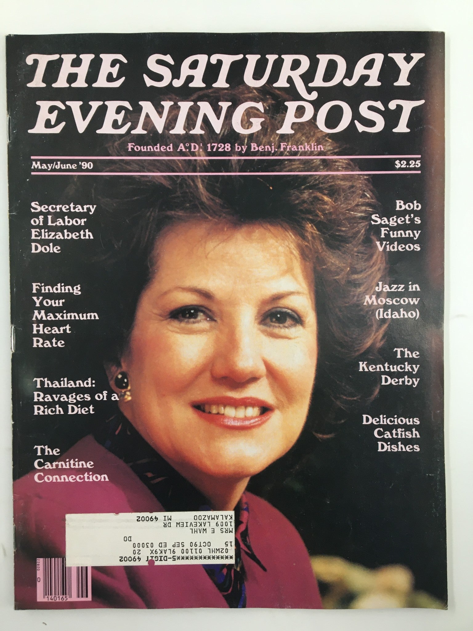 The Saturday Evening Post May 1990 Secretary of Labor Elizabeth Dole