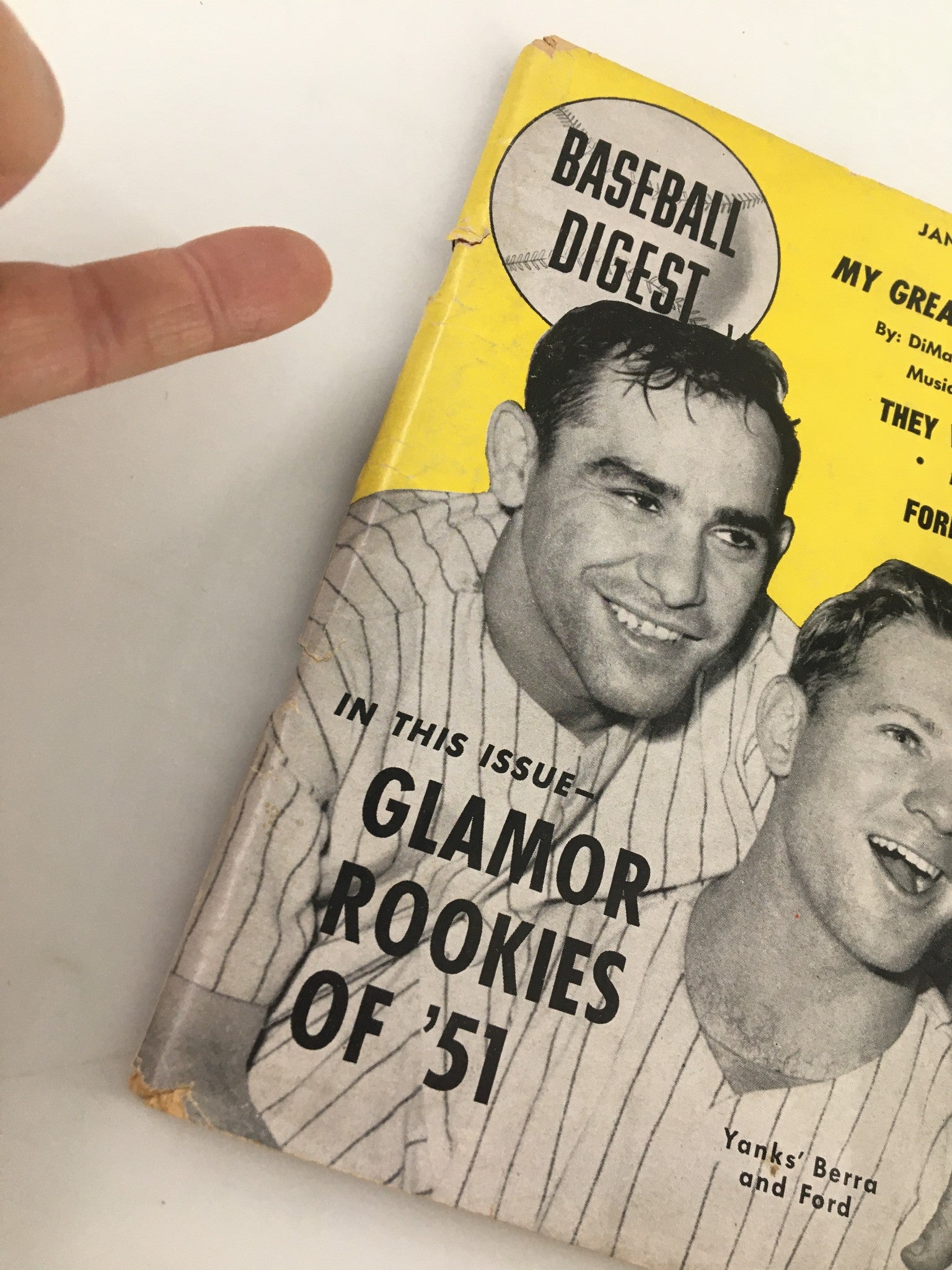 VTG Baseball Digest Magazine January 1951 Yogi Berra & Whitey Ford No Label