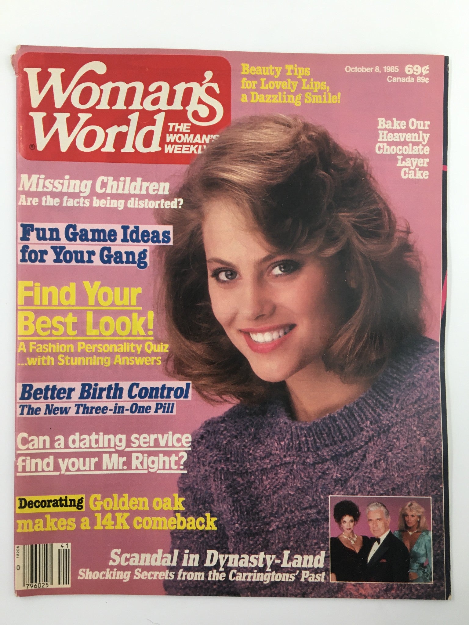 Woman's World Magazine October 8 1985 Scandal in Dynasty-Land No Label