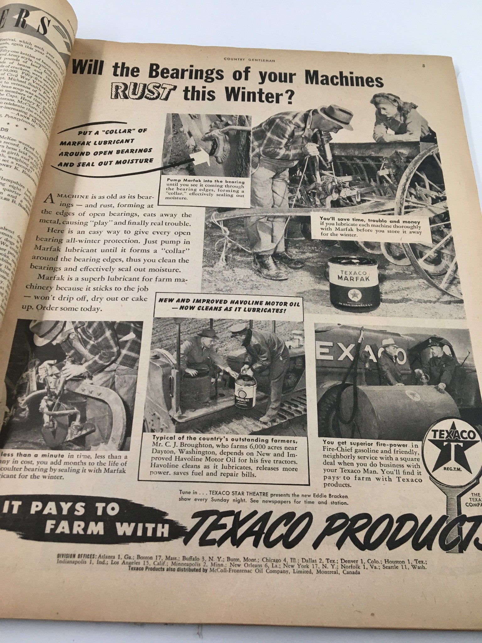 VTG Country Gentleman Magazine November 1946 Bearings of Machines Rust at Winter