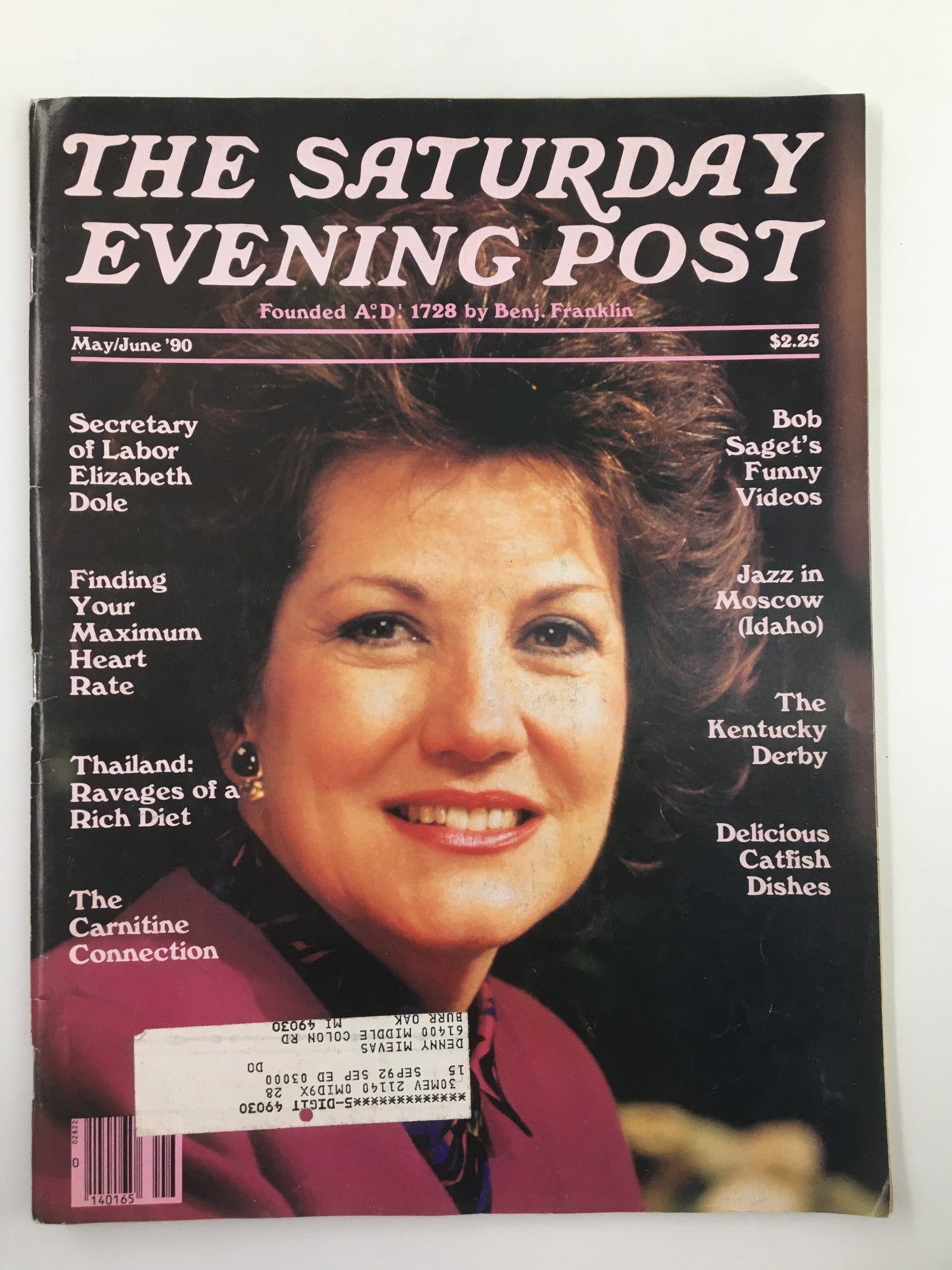 The Saturday Evening Post May 1990 Elizabeth Dole and Bob Saget's Funny Videos