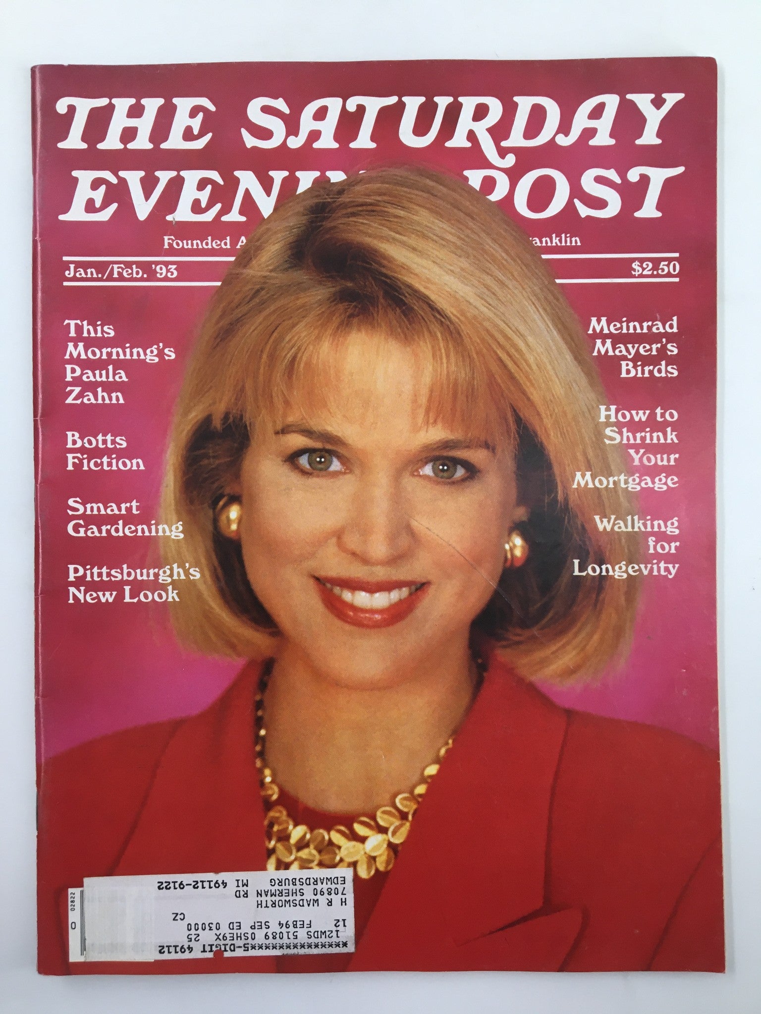 The Saturday Evening Post January 1993 Paula Zahn and Meinrad Meyer's Birds