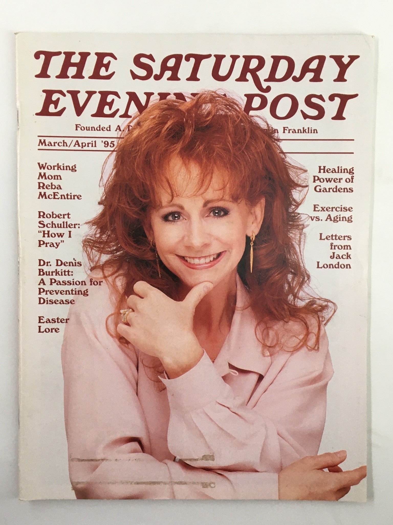 The Saturday Evening Post March 1995 Reba McEntire and Robert Schuller