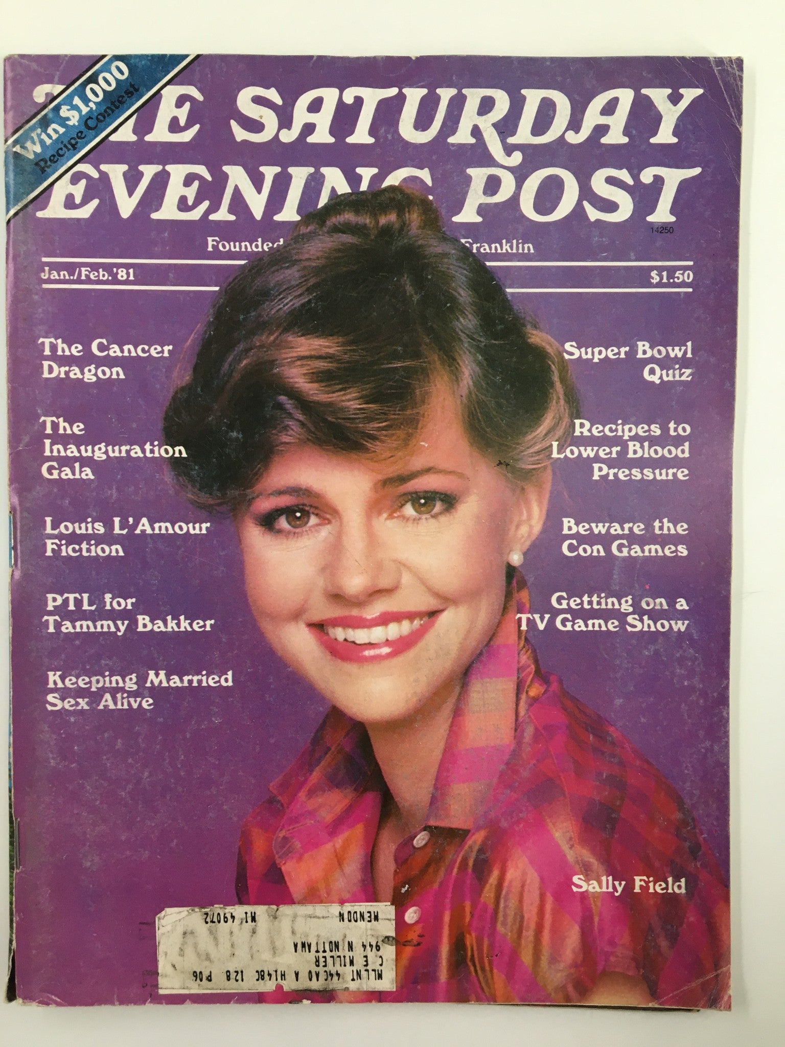 The Saturday Evening Post January 1981 Sally Field and Louis L'Amour Fiction