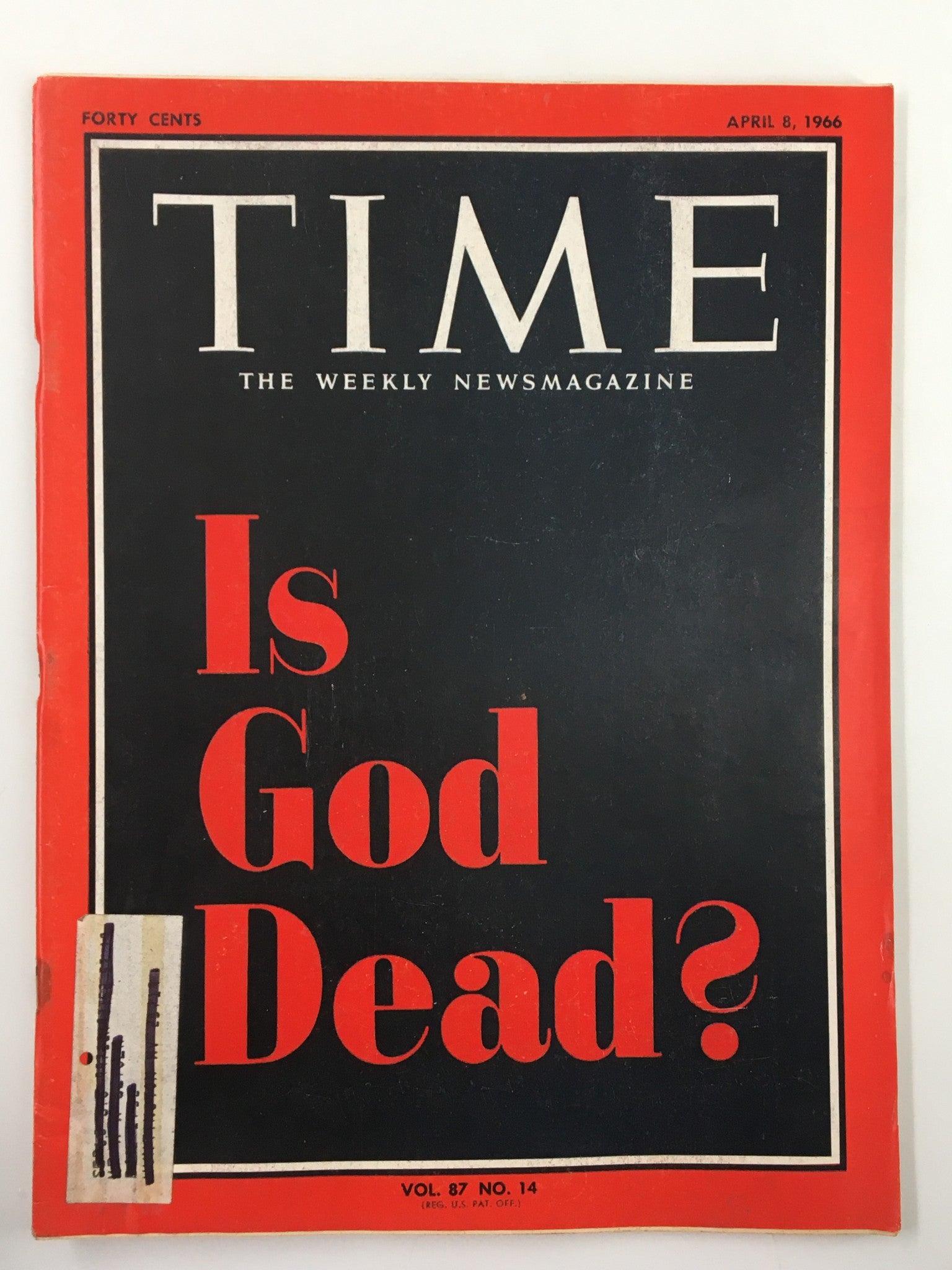 VTG Time Magazine April 8 1966 Vol 87 #14 Is God Dead?