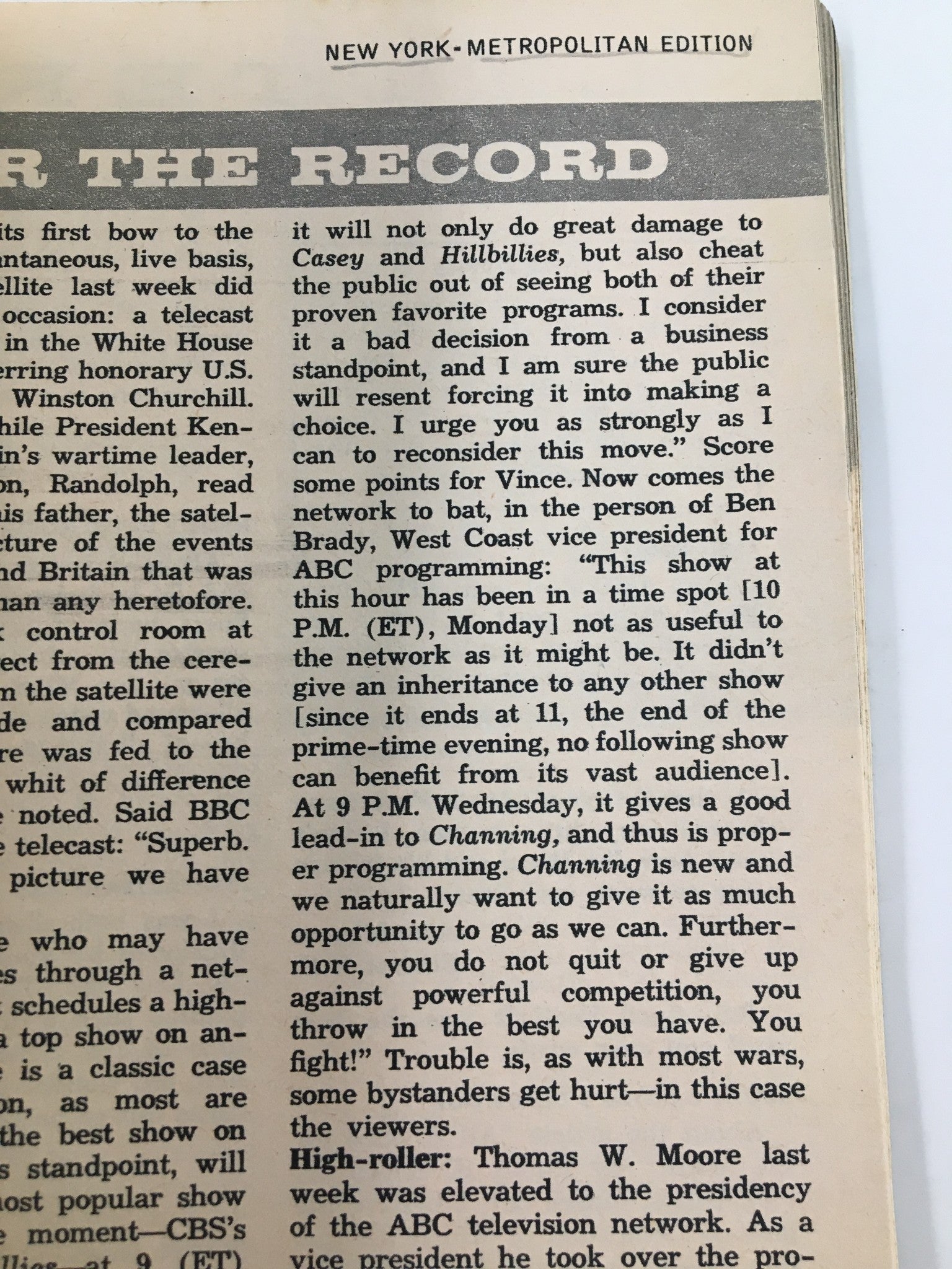 Another interior page of TV Guide Magazine April 20 1963, discussing television programming and features in the New York Metropolitan Edition.