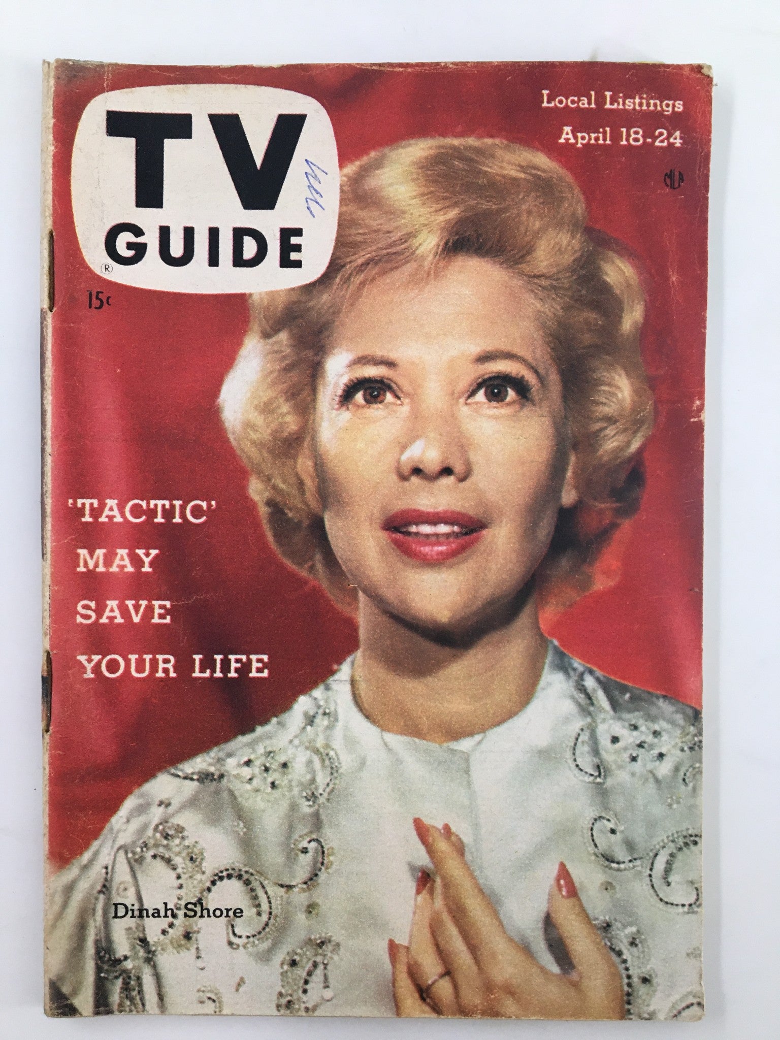 TV Guide Magazine April 18 1959 Dinah Shore No Label New York Metro Edition