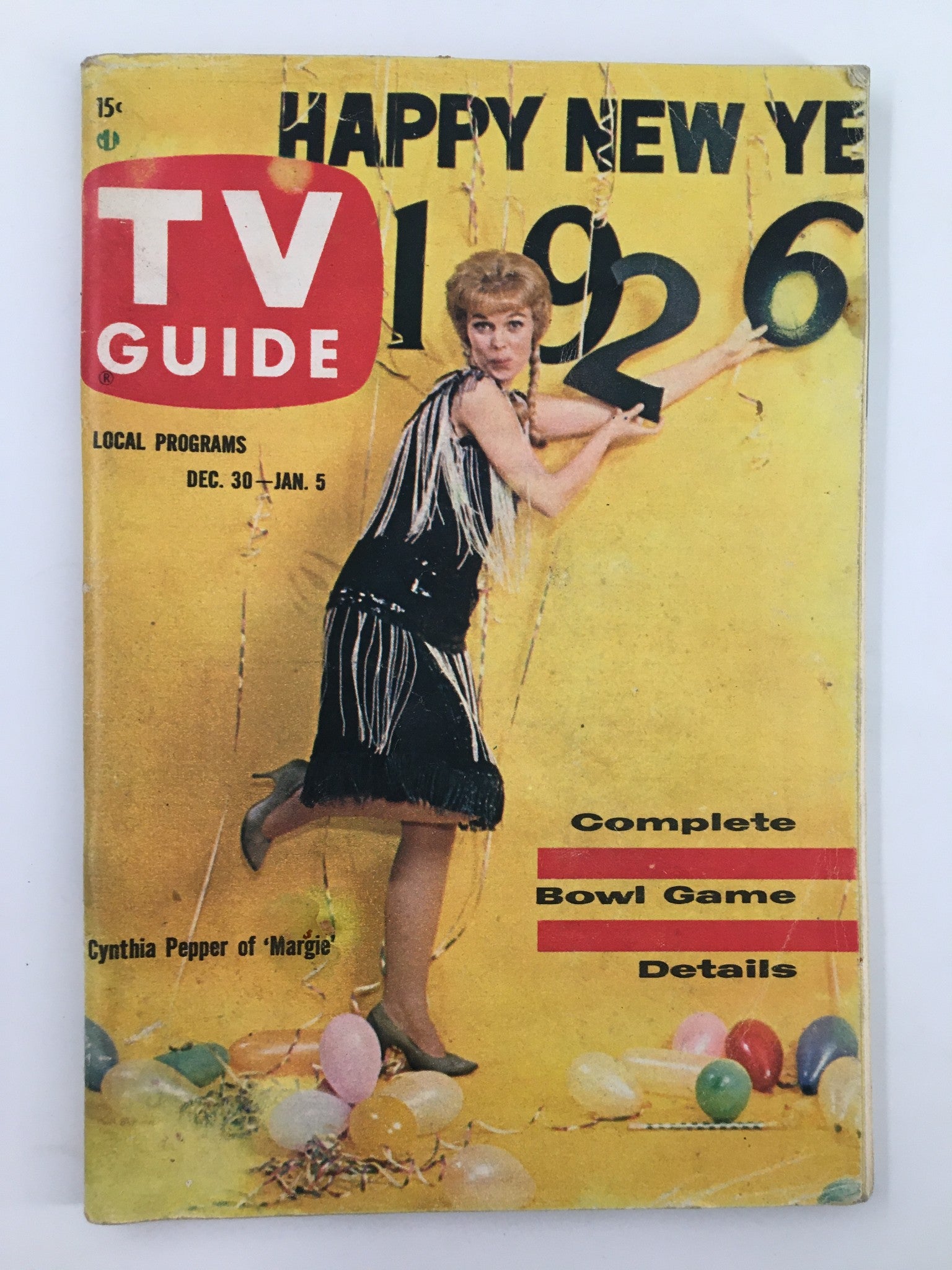 TV Guide Magazine December 30 1961 Cynthia Pepper No Label New York Metro Area