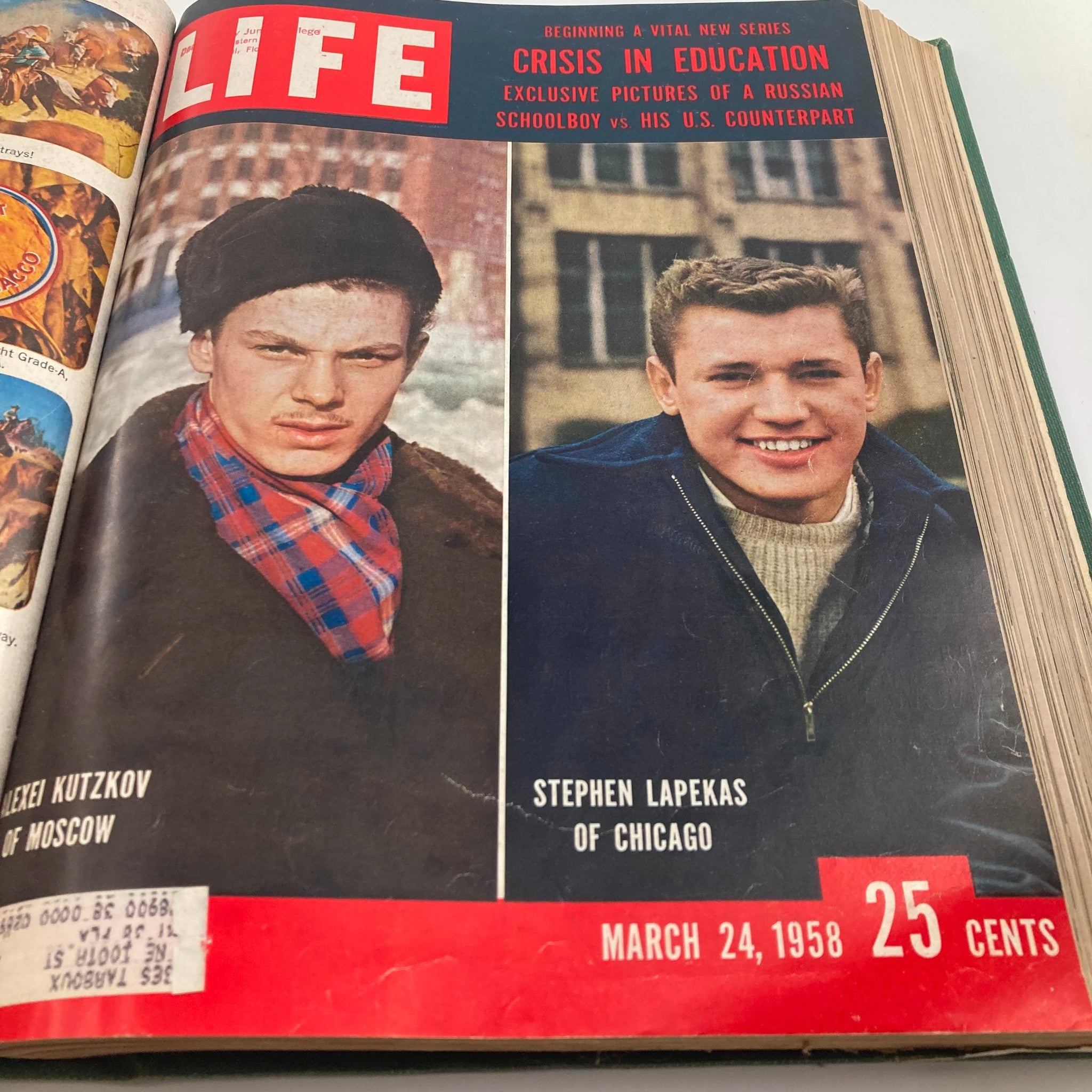 VTG 1958 Bound Life Magazine March - April Weekly Issue Covers Missing