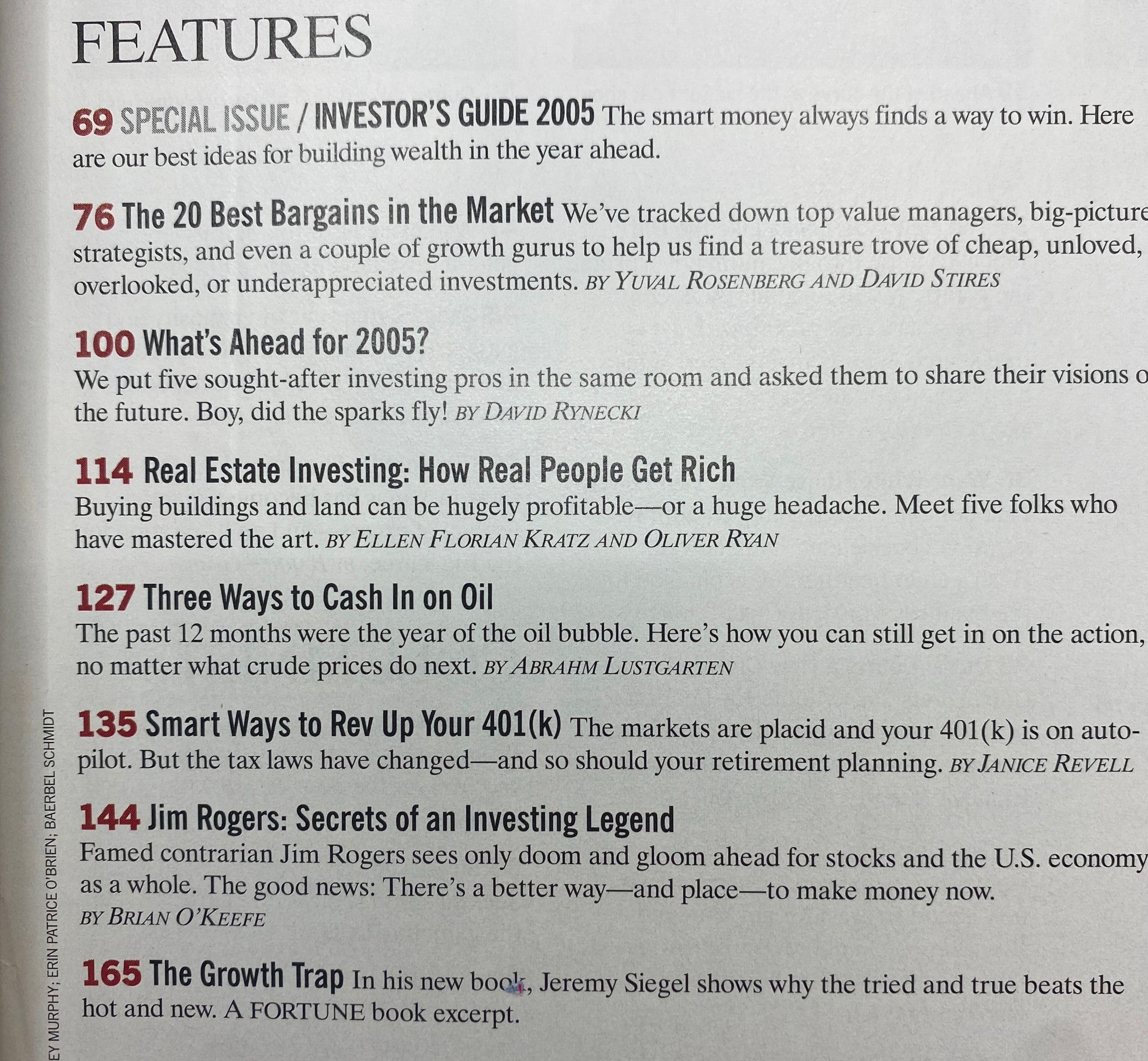 Fortune Magazine December 27, 2004 Secrets of an Investing Legend VG