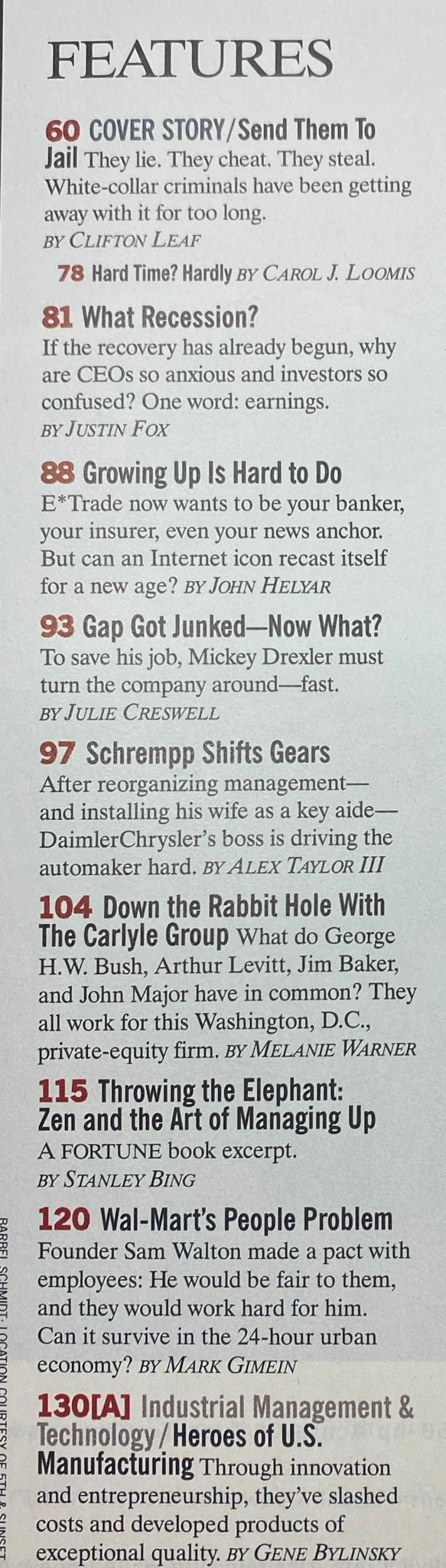 Fortune Magazine March 18, 2002 Time To Stop Coddling White-Collar Crooks VG