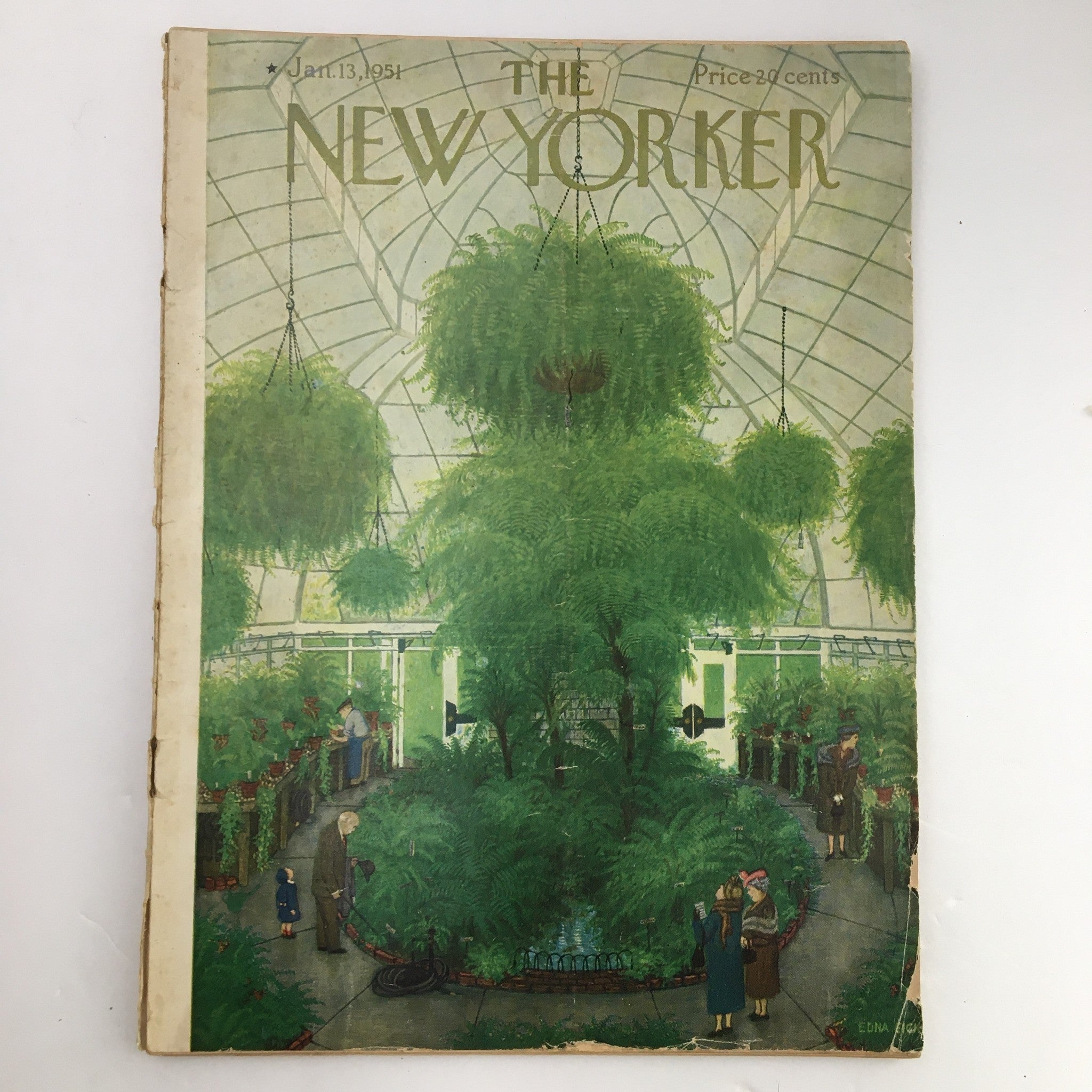 The New Yorker Magazine January 13 1951 Full Theme Cover by Edna Eicke No Label