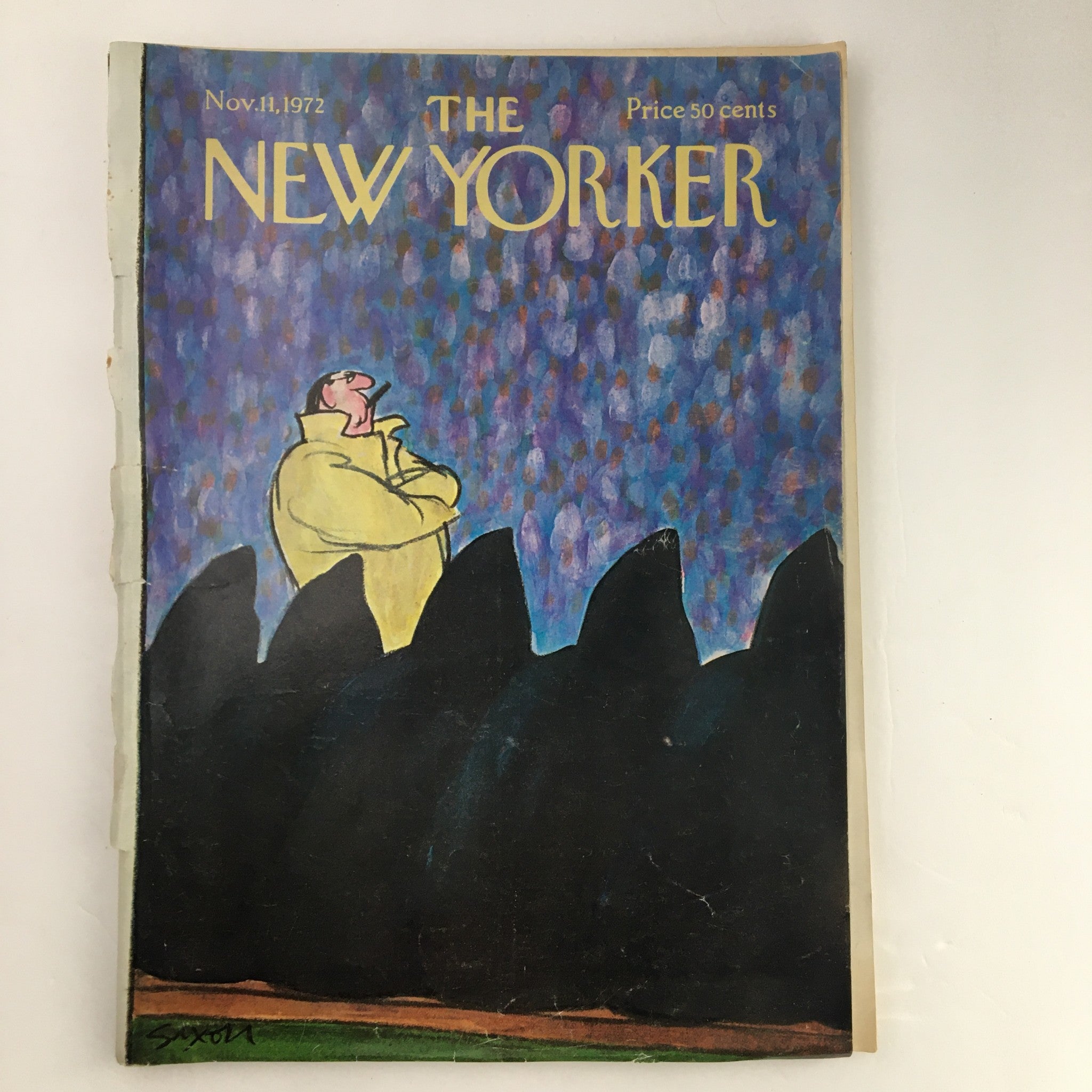 The New Yorker Magazine November 11 1972 Man On a Hill by Charles Saxon No Label