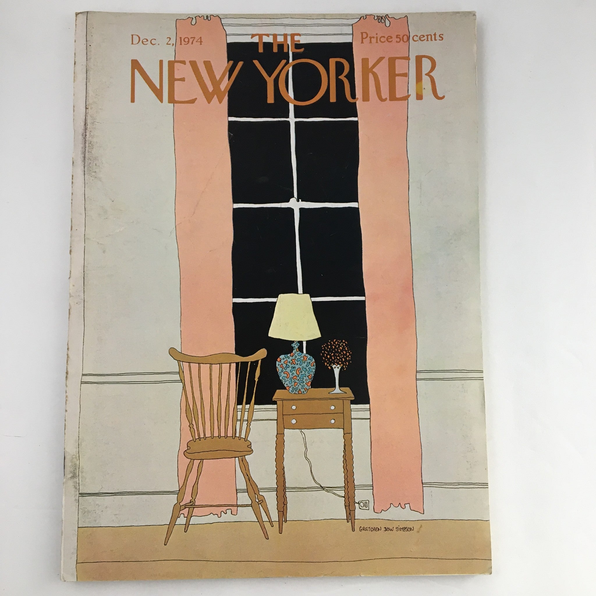 The New Yorker Magazine December 2 1974 Full Theme Cover Gretchen Dow Simpson