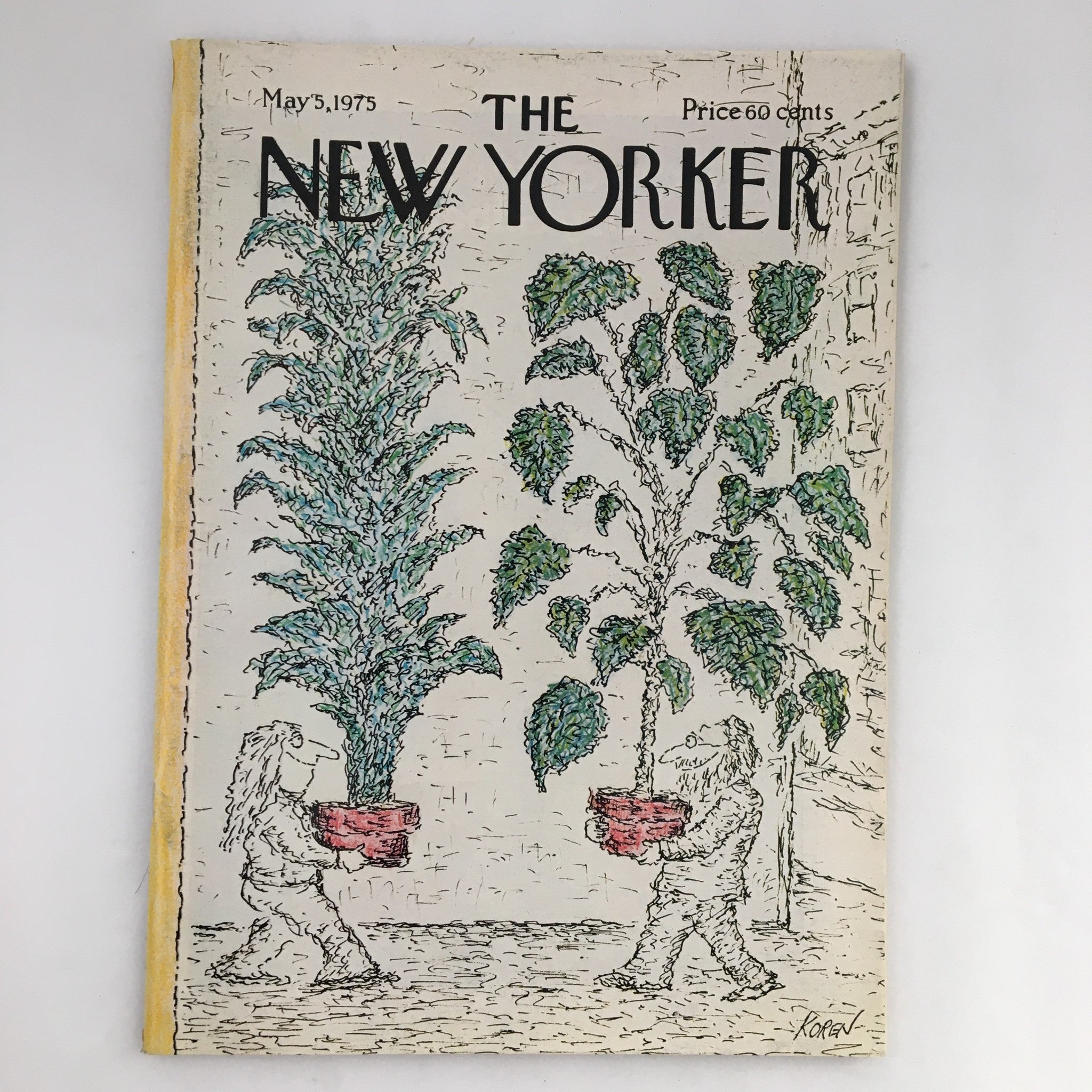 The New Yorker Magazine May 5 1975 People & Large Potted Plants by Edward Koren