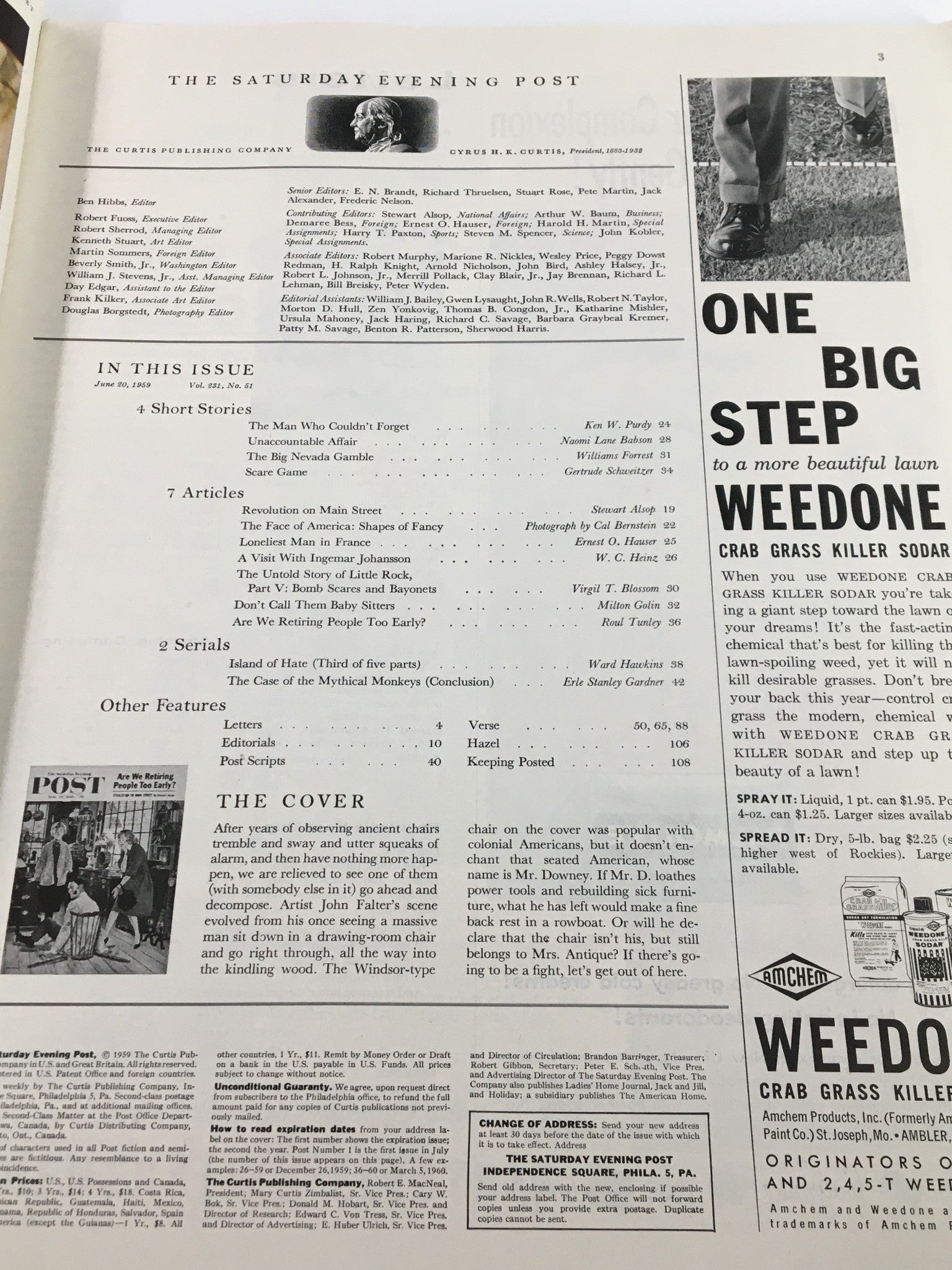 The Saturday Evening Post June 20 1959 Are We Retiring People Too Early?