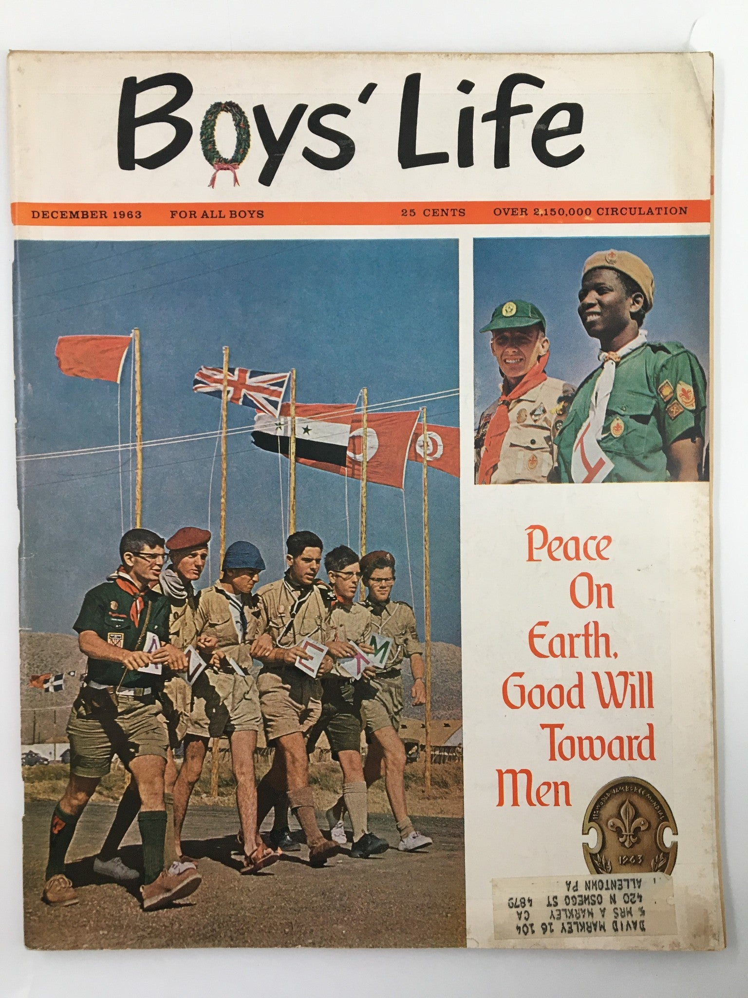 VTG Boys' Life Magazine December 1963 Peace On Earth, Good Will Toward Men