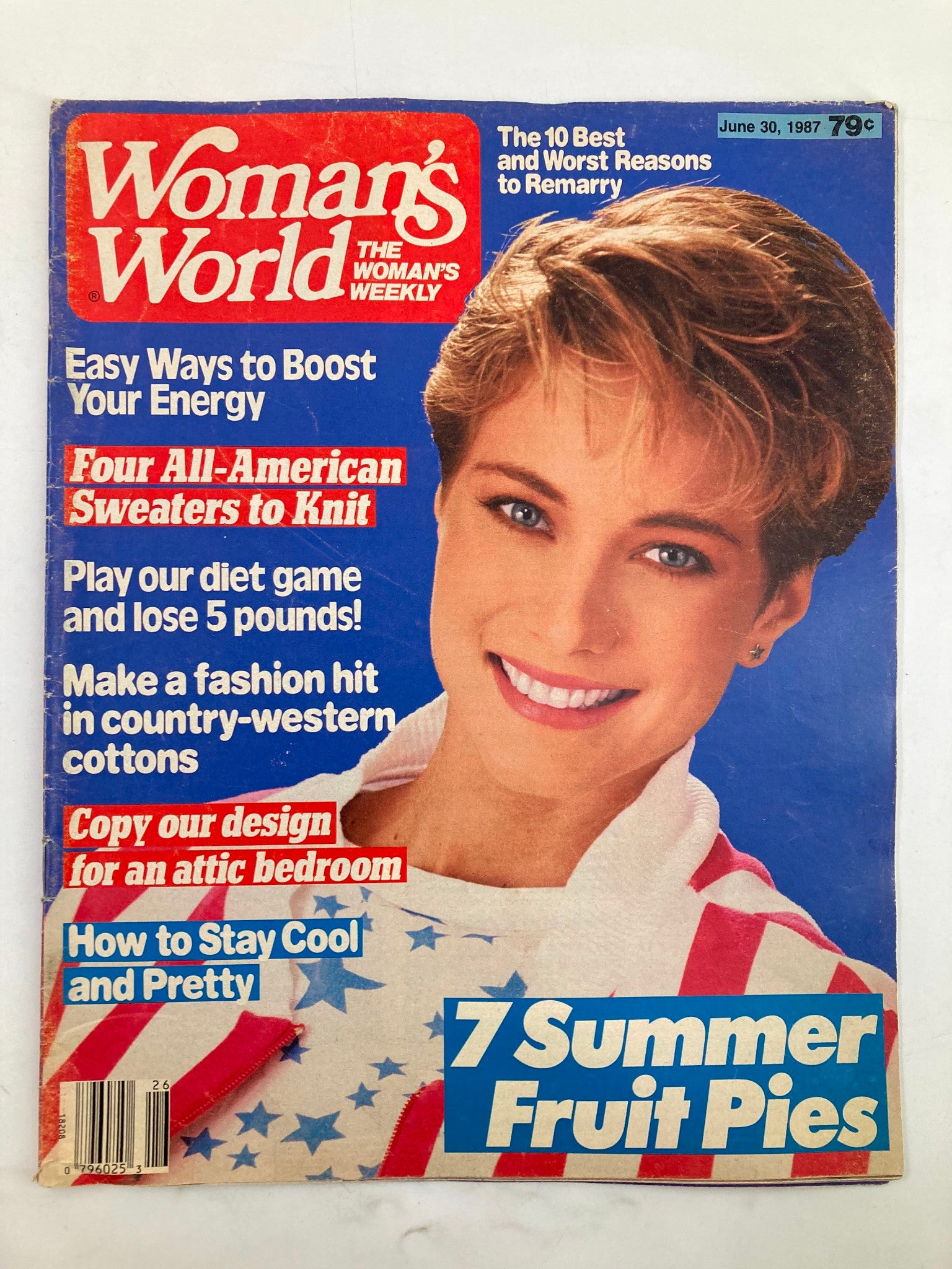 Woman's World Magazine June 30 1987 All-American Sweaters To Knit No Label