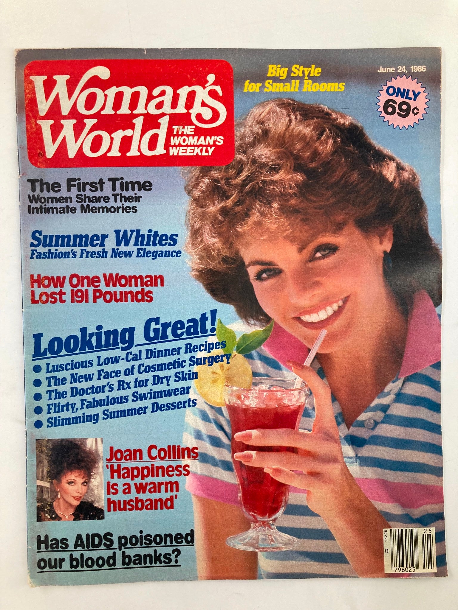 Woman's World Magazine June 24 1986 Joan Collins' Happiness No Label