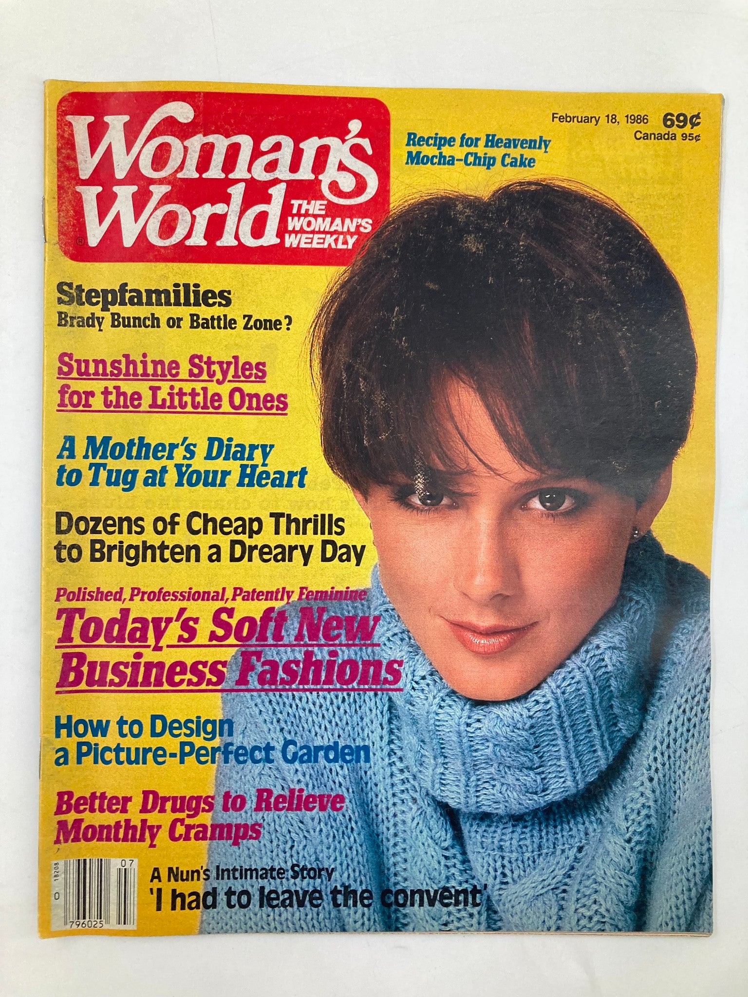 Woman's World Magazine February 18 1986 Heavenly Mocha-Chip Cake Recipe No Label