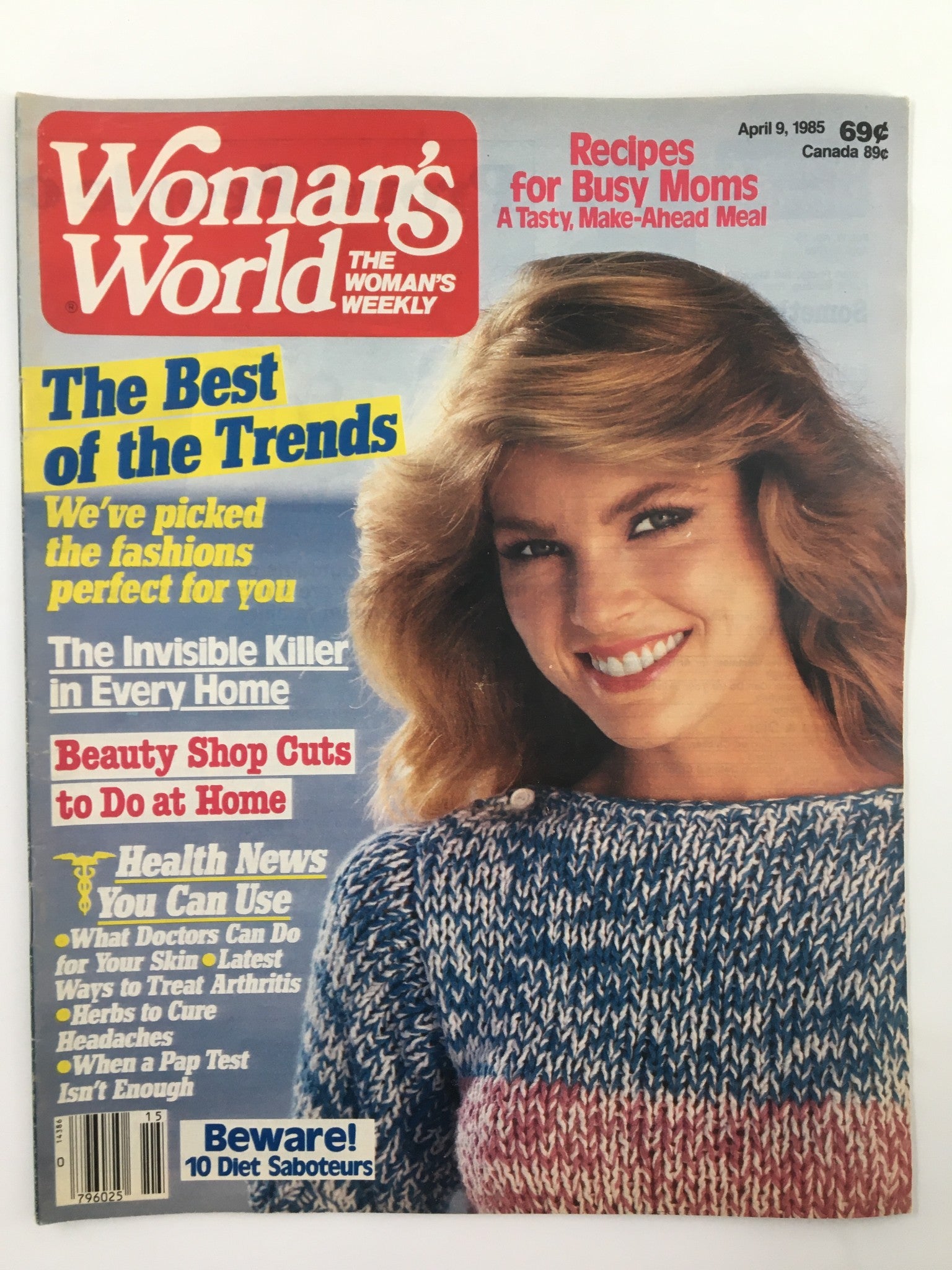 Woman's World Magazine April 9 1985 Invisible Killer in Every Home No Label