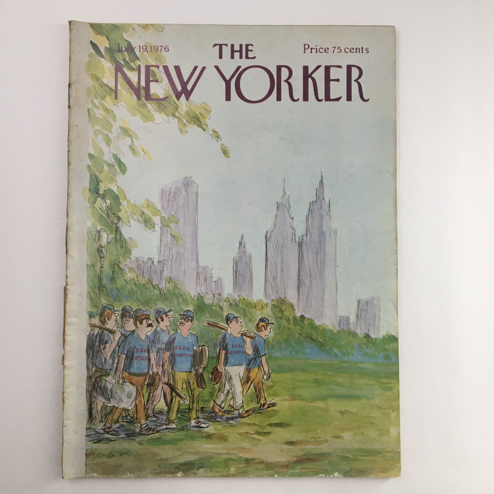 The New Yorker Magazine July 19 1976 Baseball Field by James Stevenson No Label