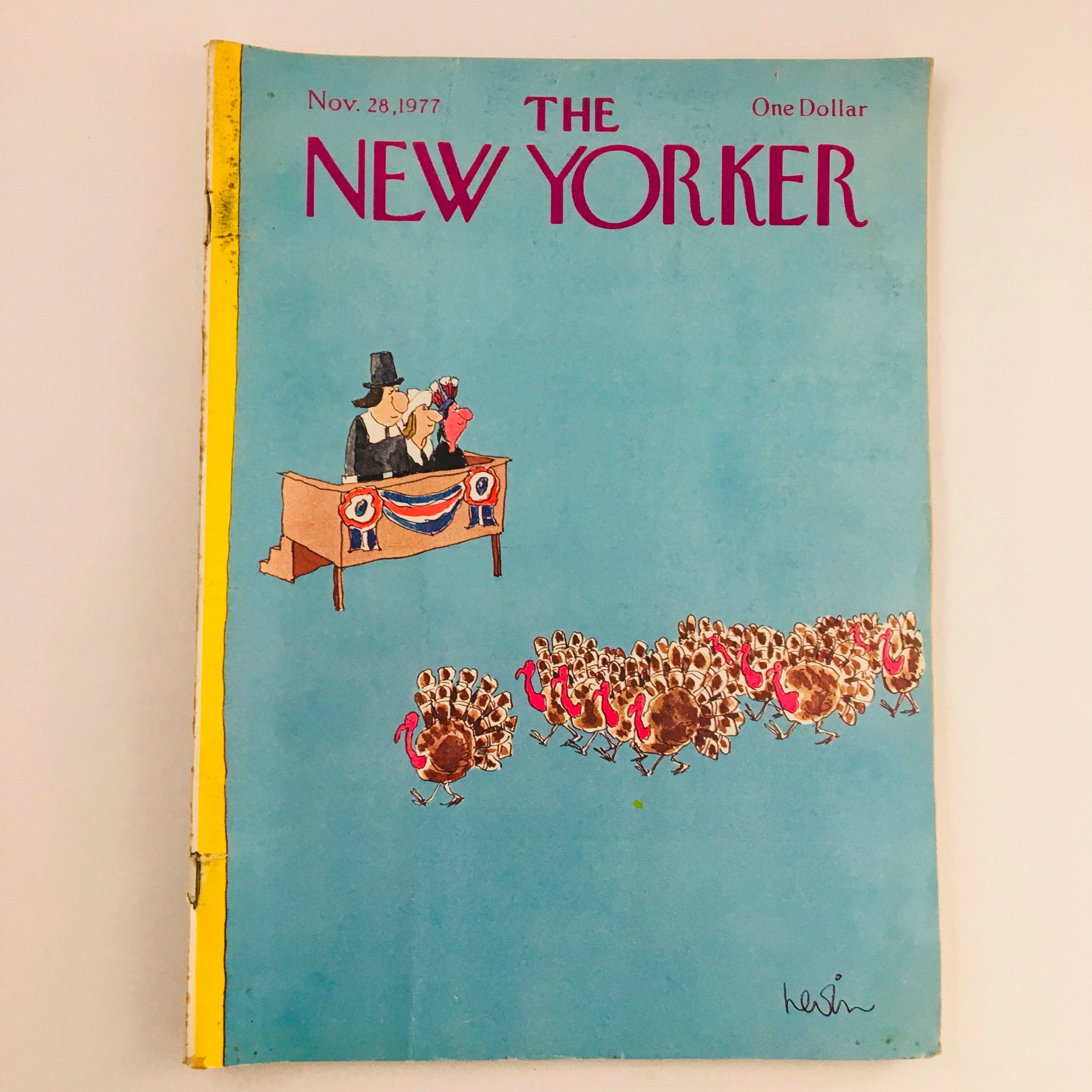 The New Yorker Magazine November 28 1977 Turkey Parade by Arnie Levin No Label