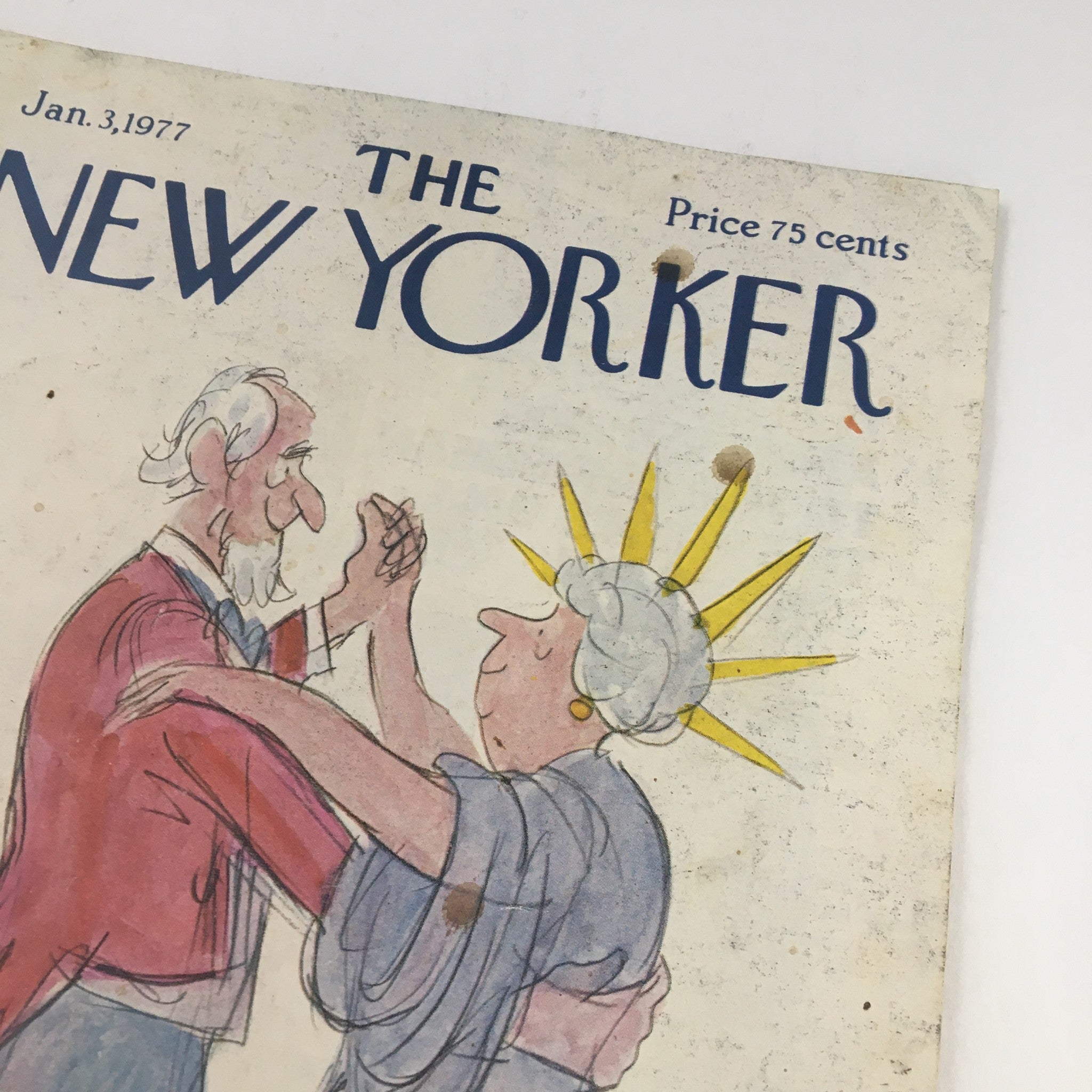 The New Yorker Magazine January 3 1977 Uncle Sam & Lady Liberty James Stevenson