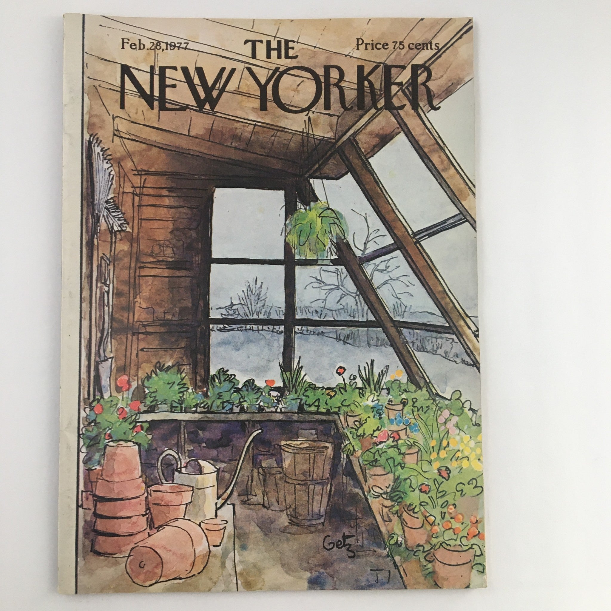 The New Yorker Magazine February 28 1977 Greenhouse Garden by Arthur Getz