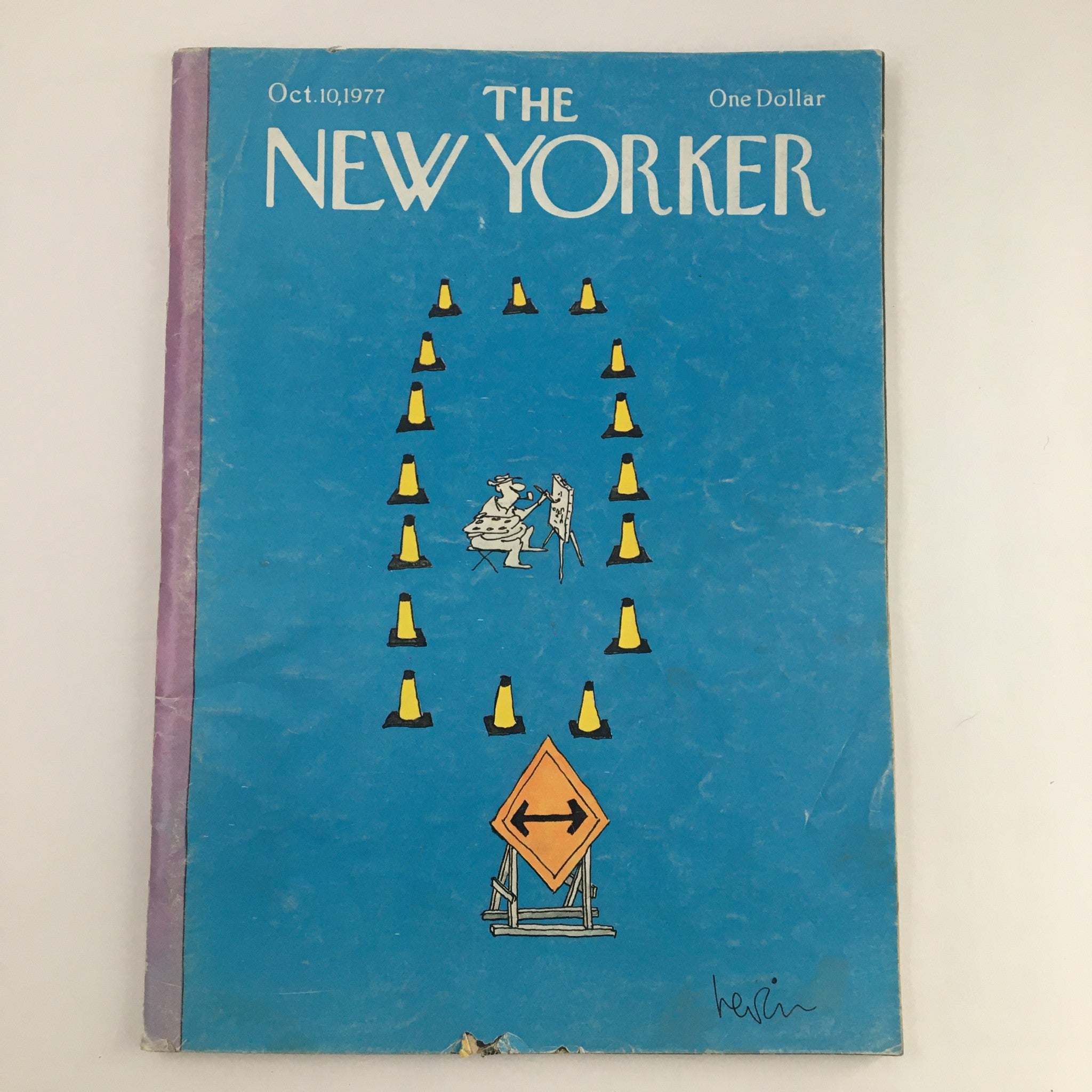 The New Yorker Magazine October 10 1977 Artists & Traffic Cones by Arnie Levin