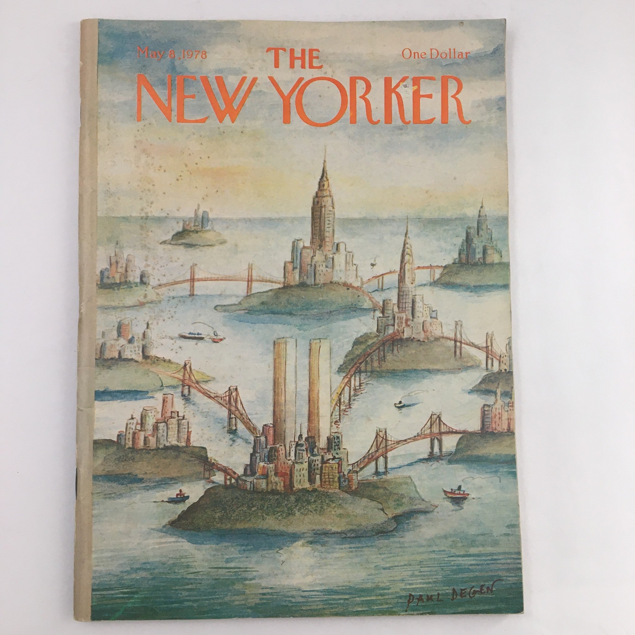 The New Yorker Magazine May 8 1978 WTC Manhattan Island by Paul Degen No Label