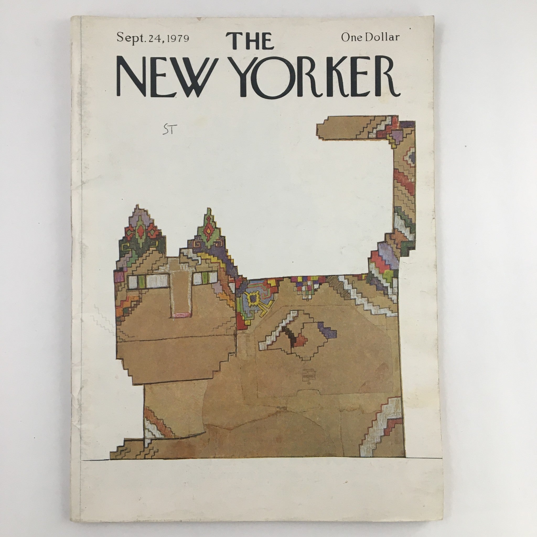 The New Yorker Magazine September 24 1979 Paper Cat by Saul Steinberg No Label