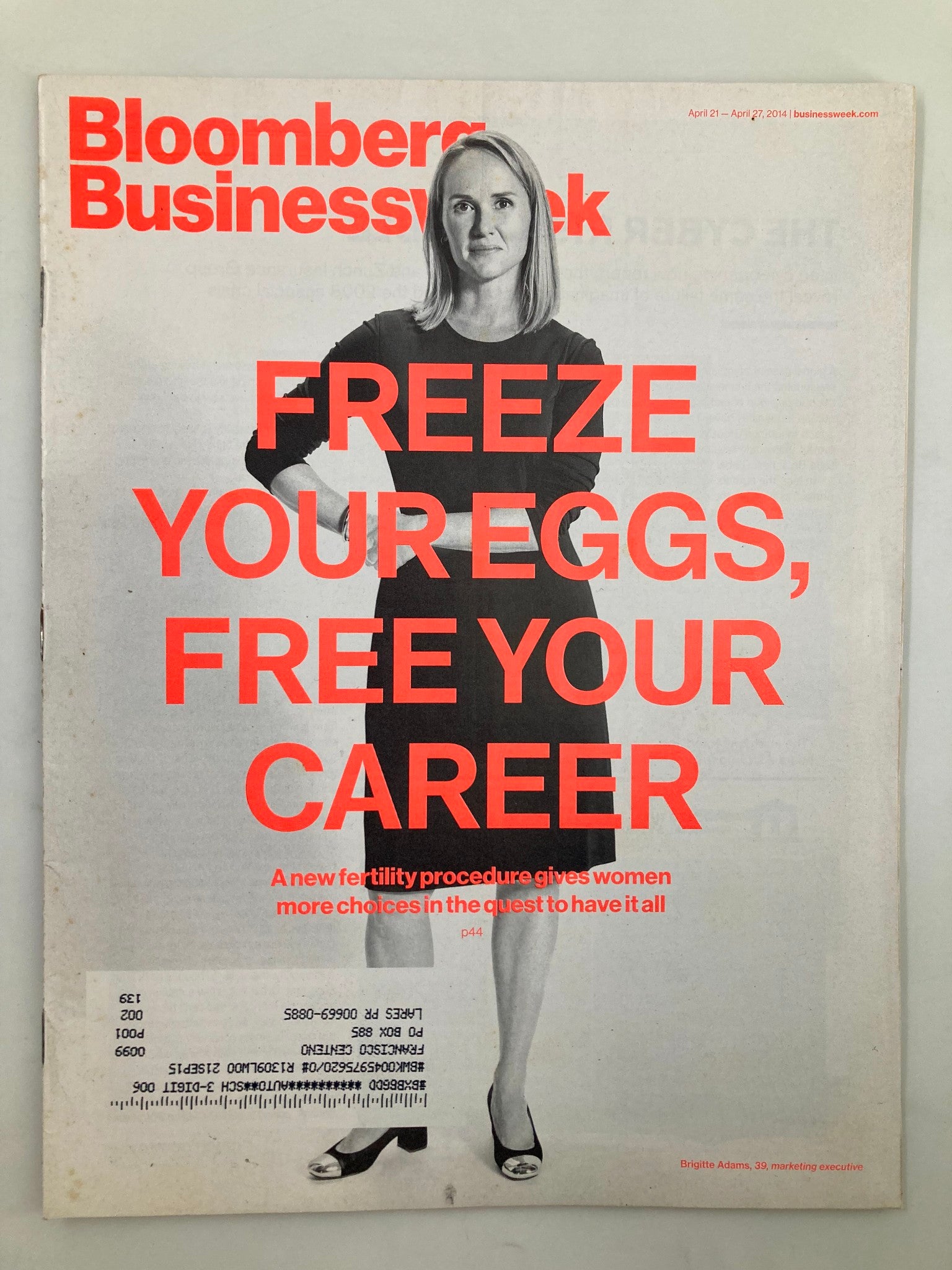 Bloomberg Businessweek Magazine April 21 2014 Brigitte Adams in Freeze Your Eggs