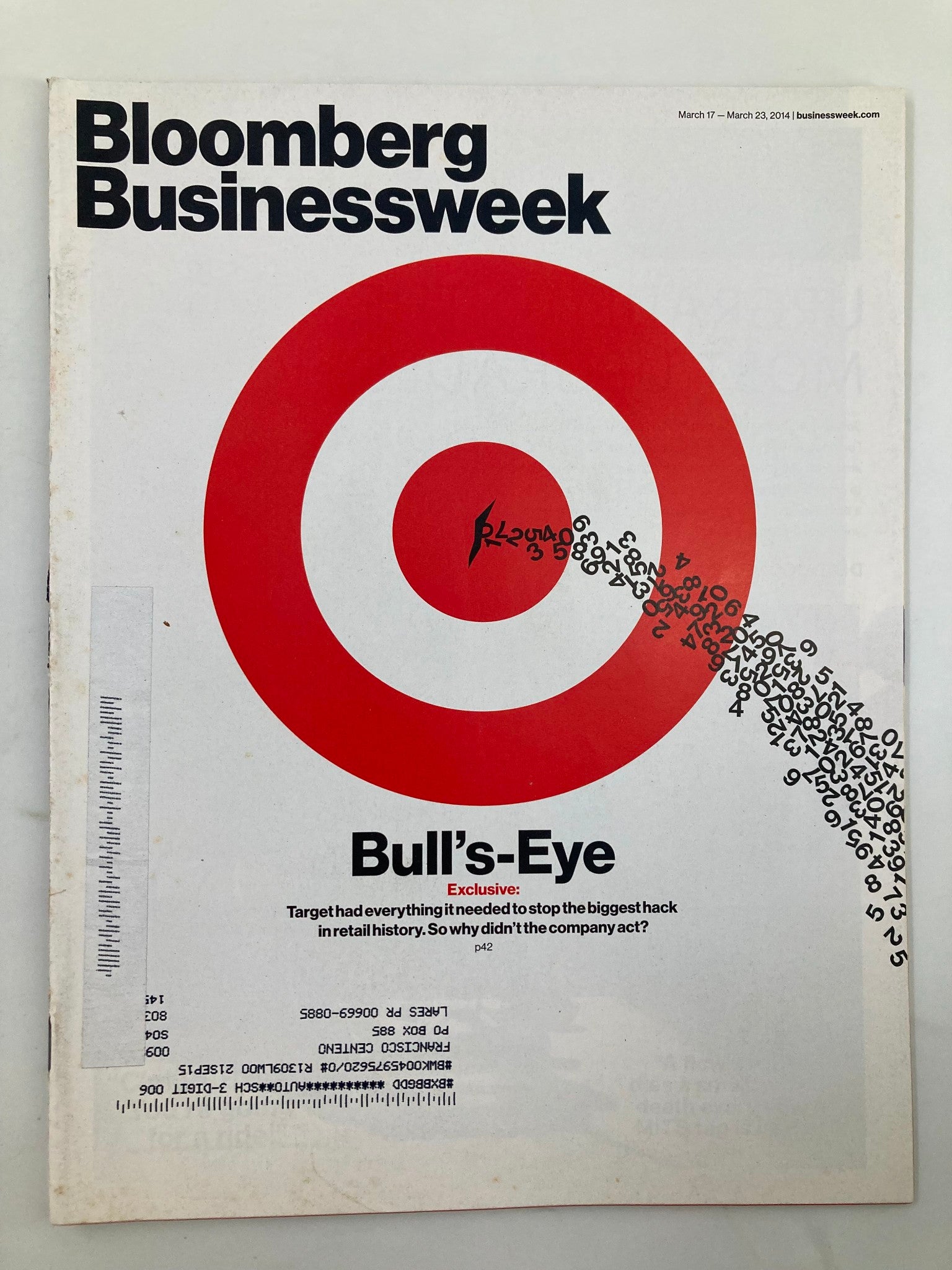 Bloomberg Businessweek Magazine March 17 2014 Target Bulls-Eye Stop Biggest Hack