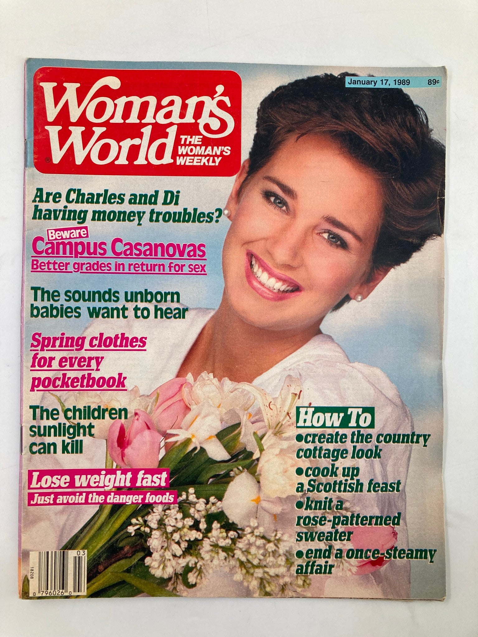 Woman's World Magazine January 17 1989 Beware Campus Cassanova No Label