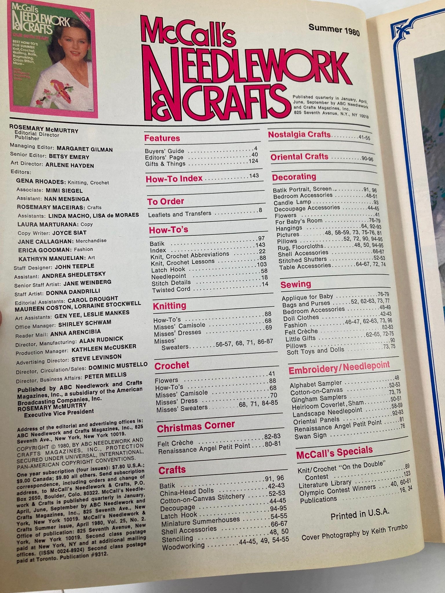 McCall's Needlework & Crafts Magazine Summer 1980 Knit On The Double No Label