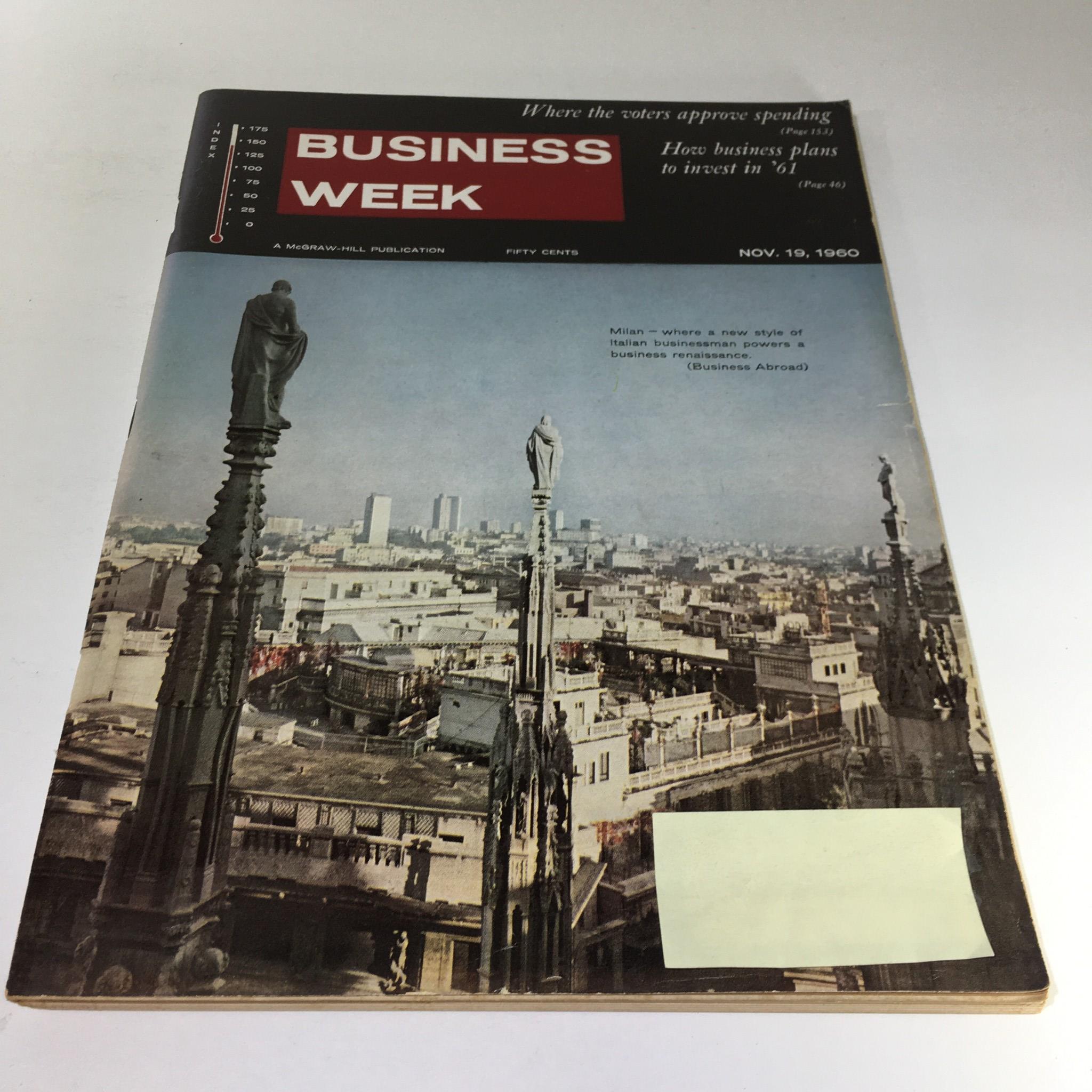 Business Week Magazine: November 19 1960 - Milan: Italian Businessman Power