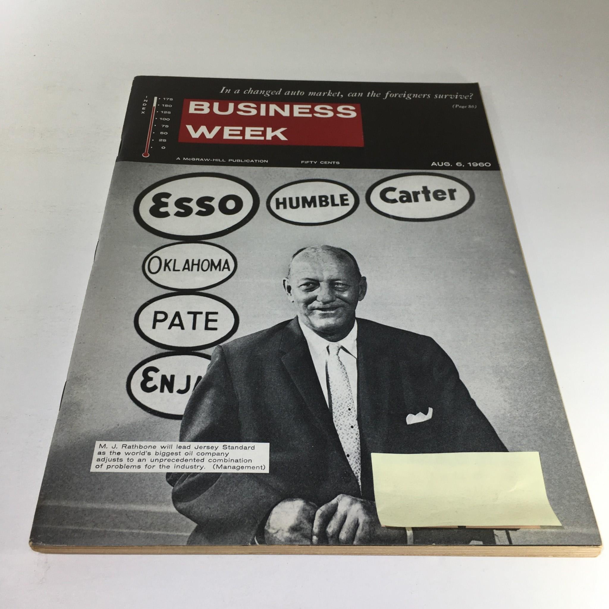 Business Week Magazine: Aug 6 1960 - M.J. Rathbone Will Lead Jersey Standard