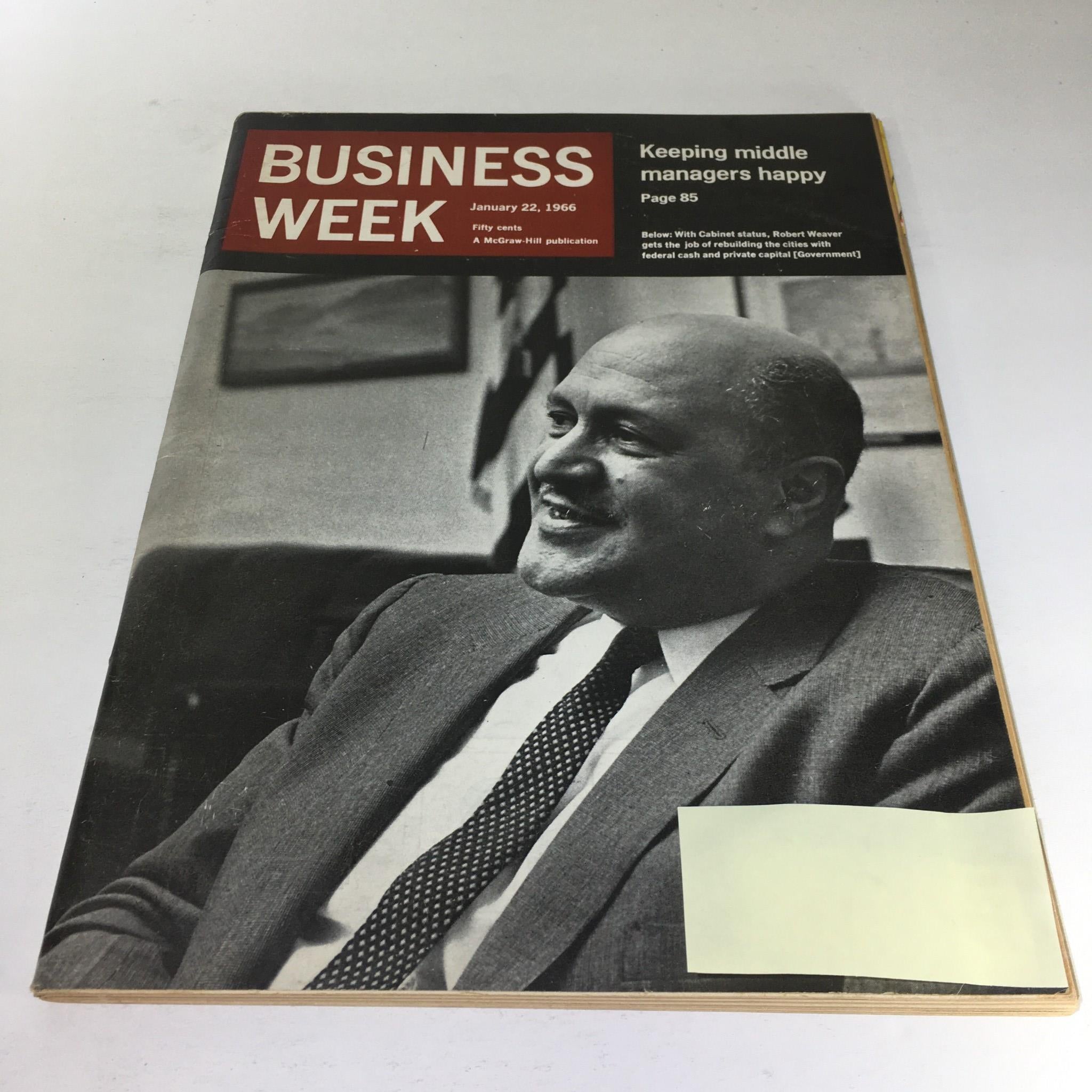 Business Week Magazine: Jan 22 1966 - Cabinet Status: Robert Weaver