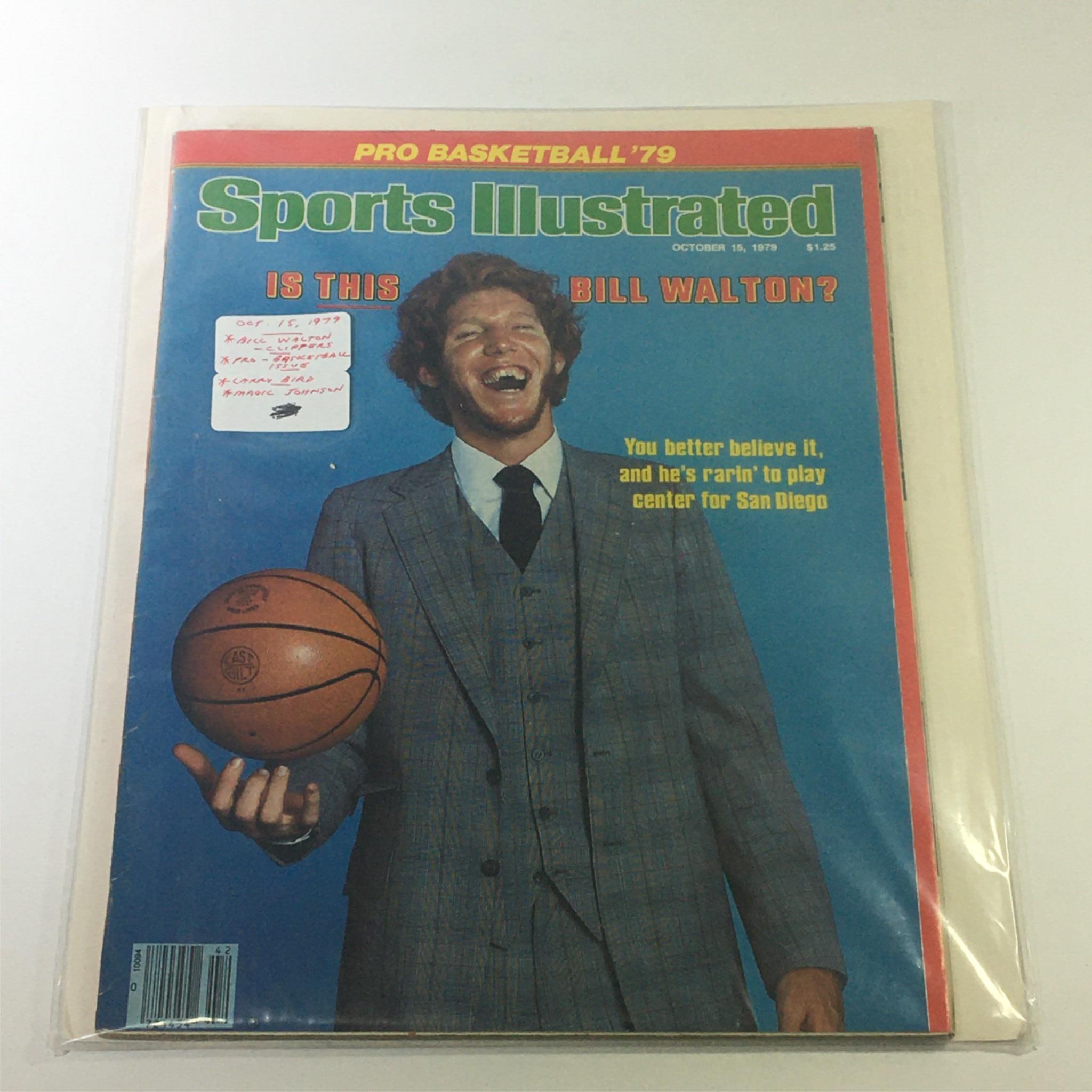 VTG Sports Illustrated Magazine October 15 1979 Clippers Bill Walton, Newsstand