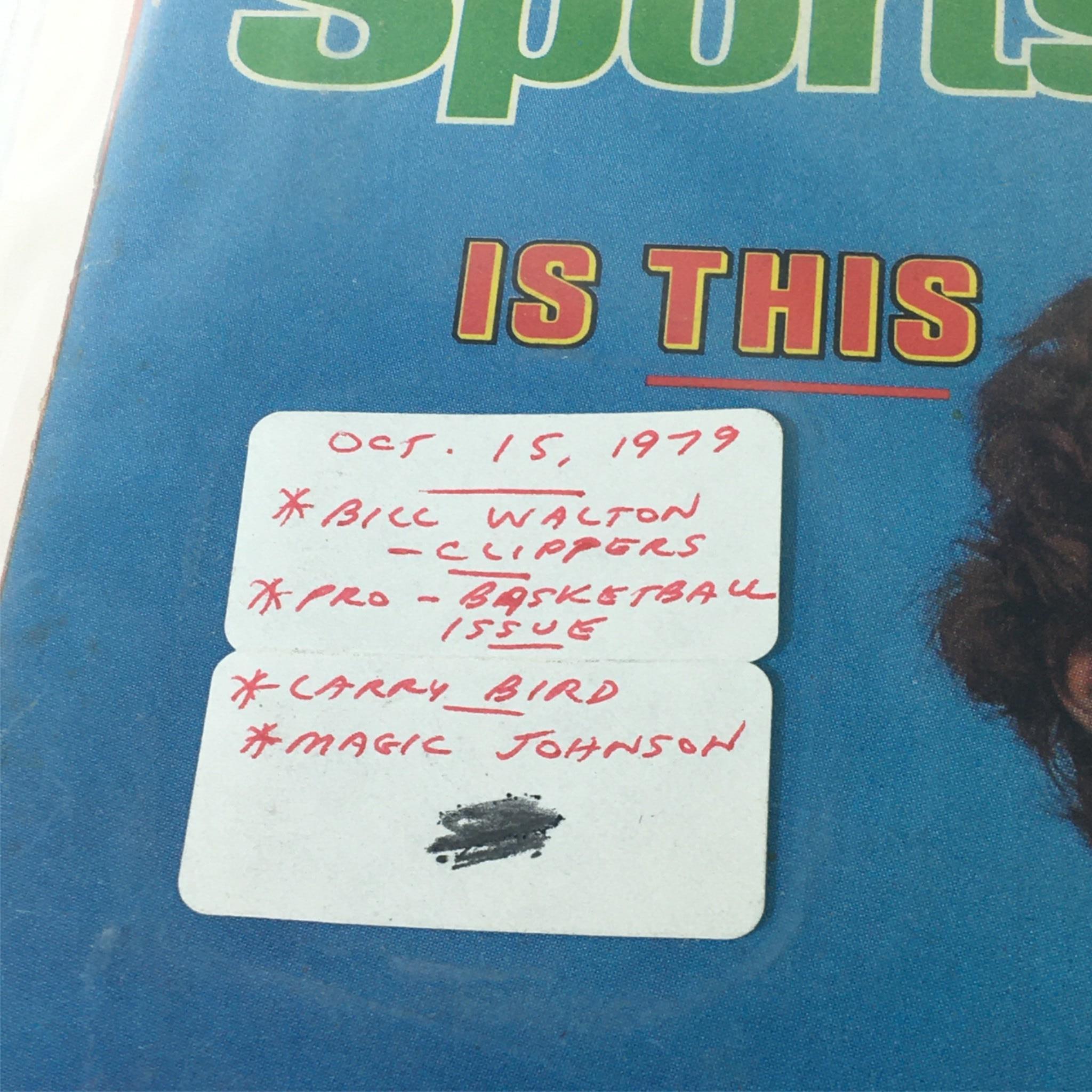 VTG Sports Illustrated Magazine October 15 1979 Clippers Bill Walton, Newsstand