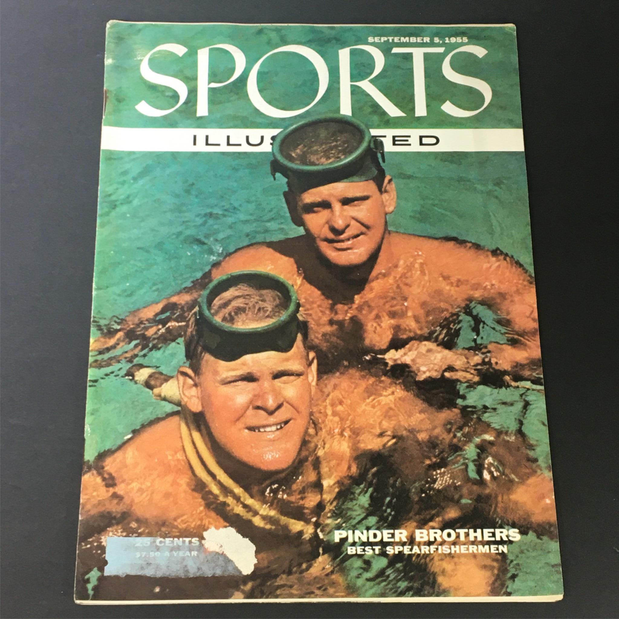 VTG Sports Illustrated Magazine September 5 1955 Pinder Brothers Spearfishermen