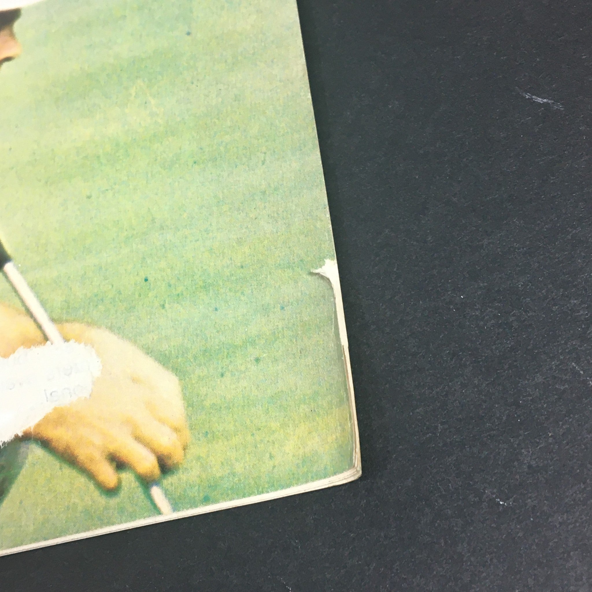 Close-up image showing the edge wear of the September 21, 1979 issue of VTG Gold World Magazine featuring Lanny Wadkins and Larry Nelson, indicative of its vintage condition.